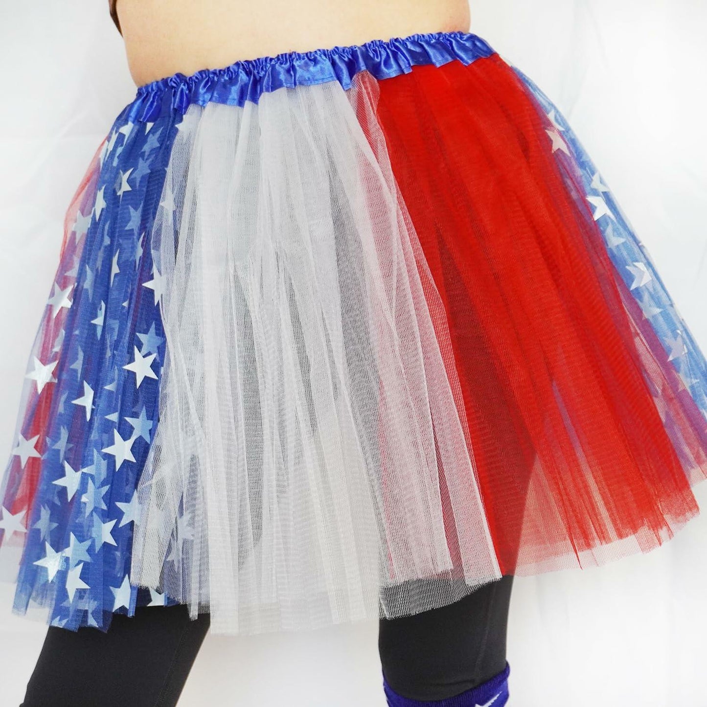 SUFEINI Women's Plus Size Usa Star Tutu Skirt Dance Ballet Halloween Size Plus