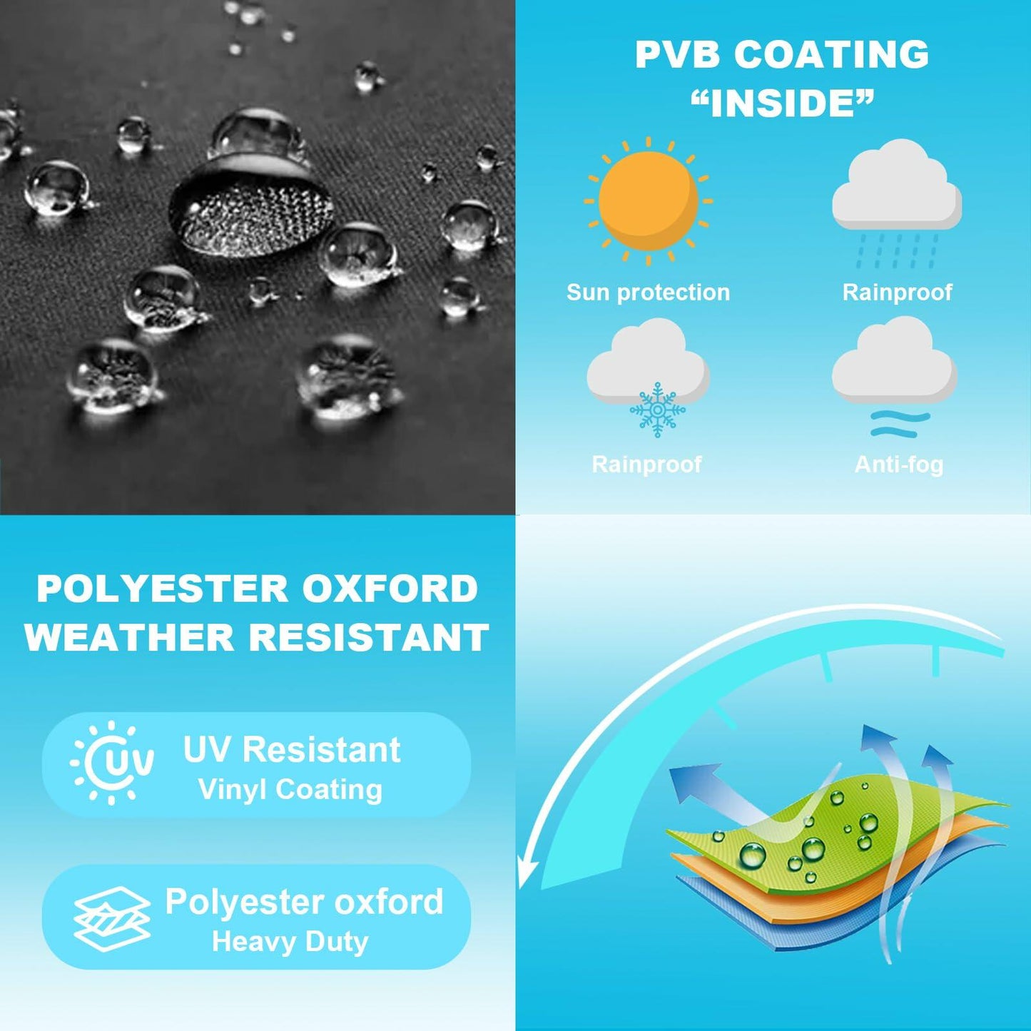 GJMZTQG Heavy Duty Outdoor Turkey Fryer Cover 600D Waterproof Black 15.7x29.9"