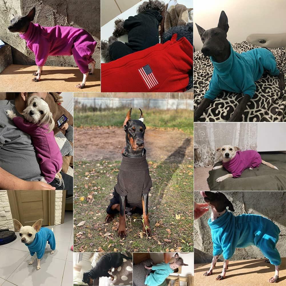 kims cosiart Polar Fleece Dog Jacket Windproof Warm Padded Coat Red Size S