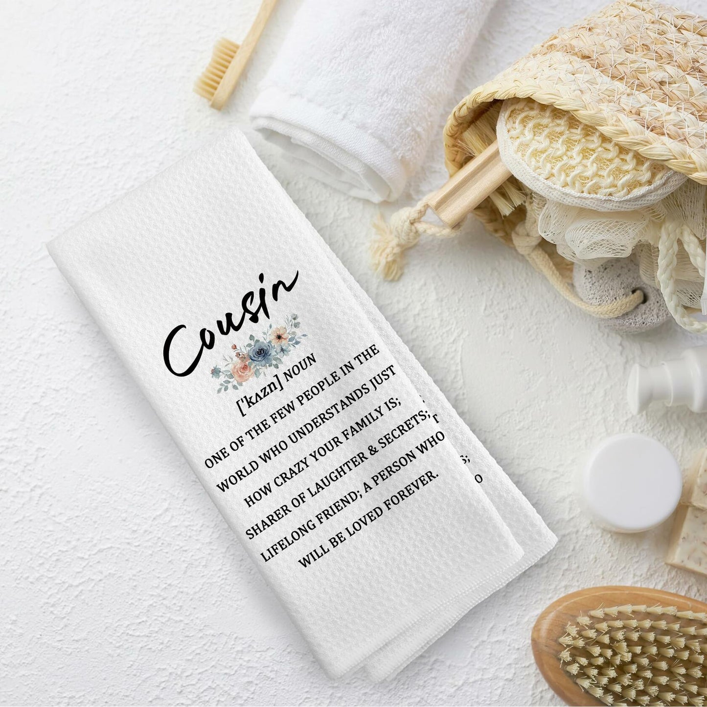 TAEDIN Cousin Gifts Kitchen Towels 16x24in Decorative Absorbent Tea Towel