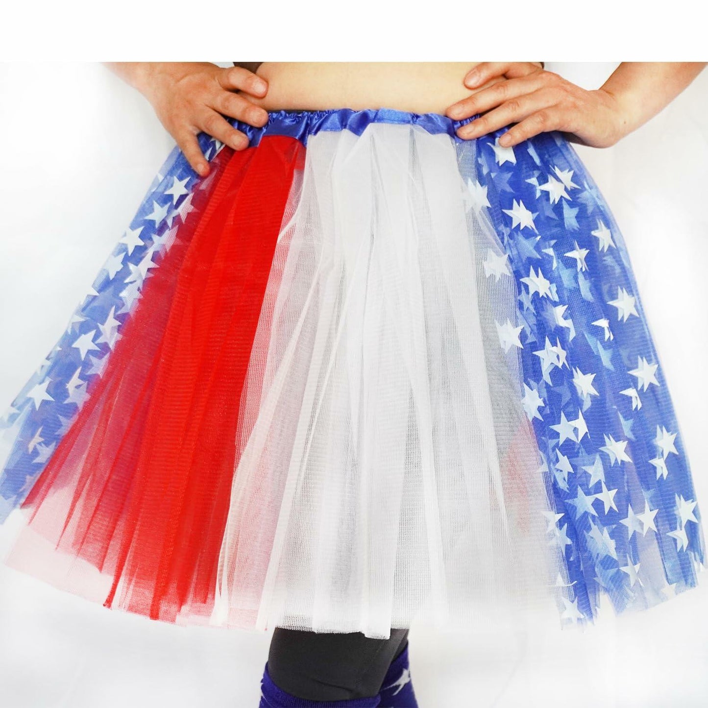 SUFEINI Women's Plus Size Usa Star Tutu Skirt Dance Ballet Halloween Size Plus