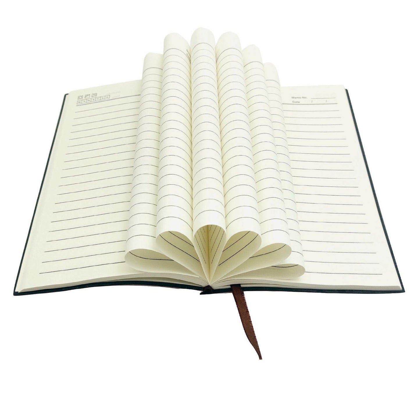 shengyoude Business A5 PU Leather Notebook 8mm Grid 200 Pages Black