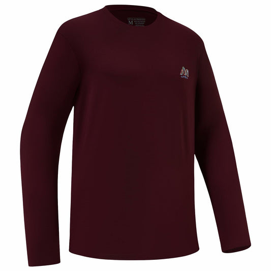 UVSAI Men’s UPF 50+ Long Sleeve Performance T-Shirt Burgundy Size 3X-Large