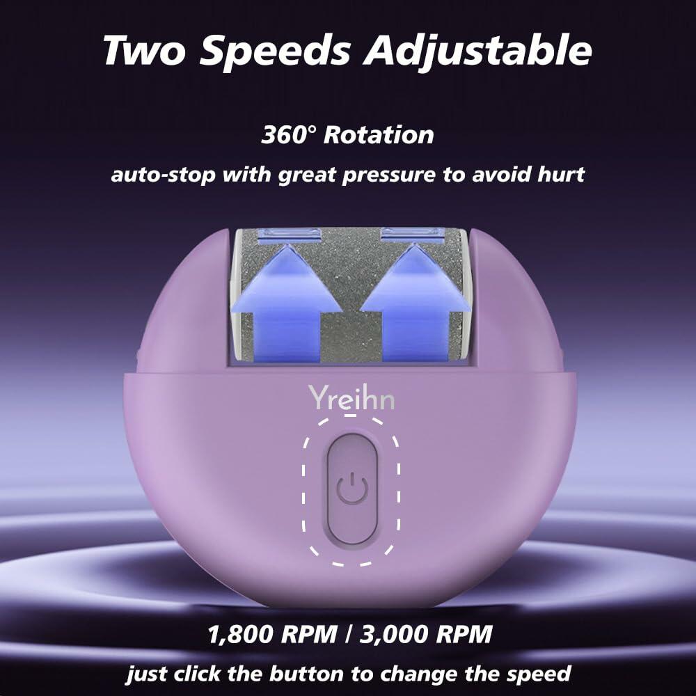 Yreihn Electric Callus Remover for Feet Purple 1 Count ABS Material