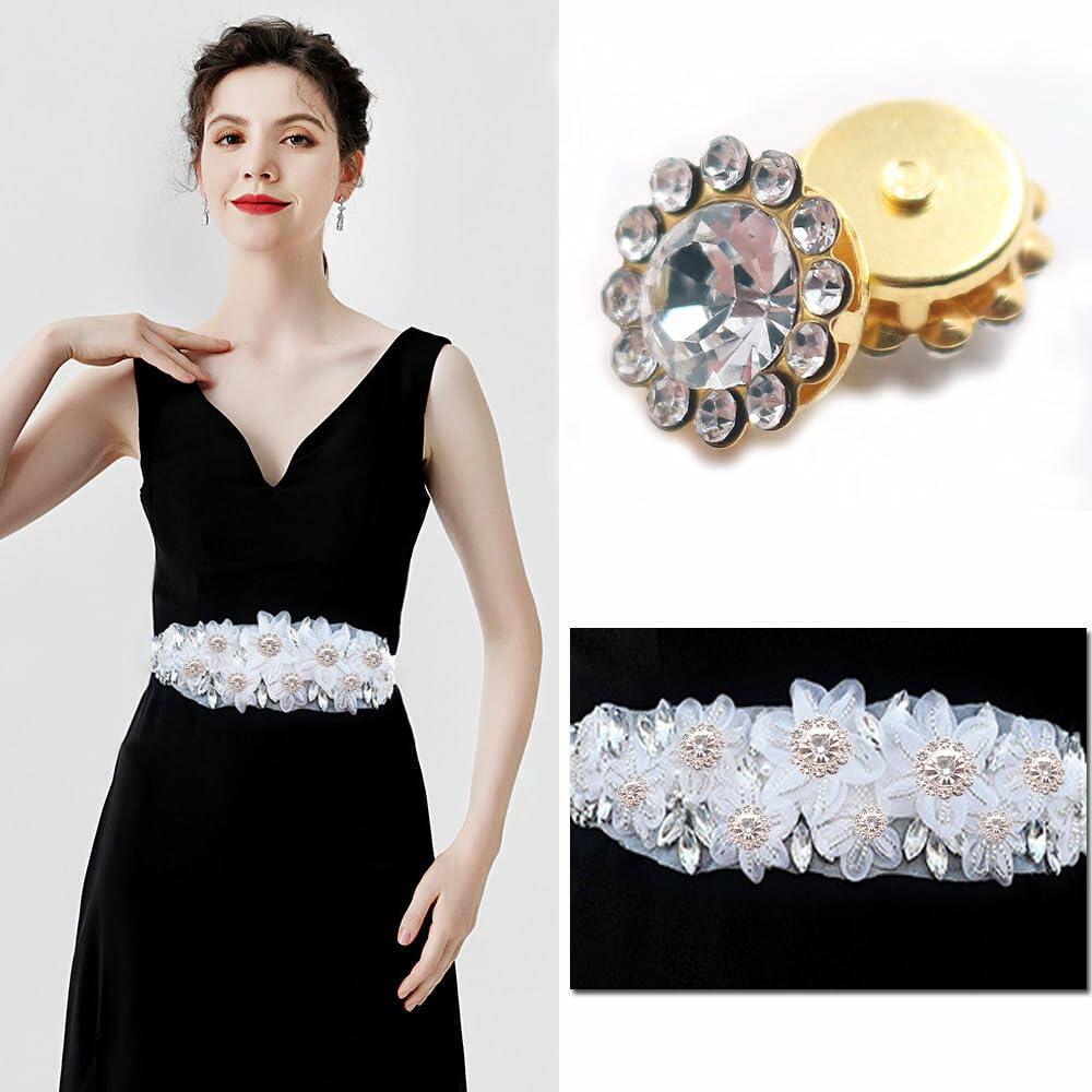 LICHLIN 100pcs 12mm Sunflower Claw Rhinestones Gold Base Mix Color