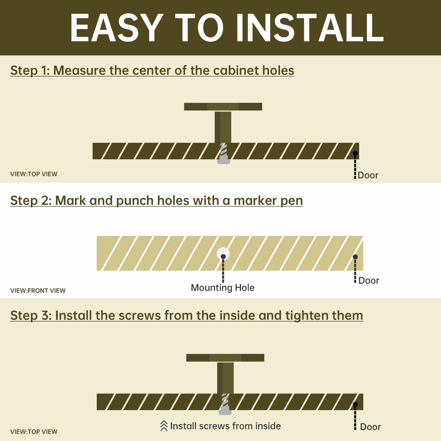 MODMONE Solid Brass Hexagonal Cabinet Knobs 1.18" Brushed Gold 10 Pack