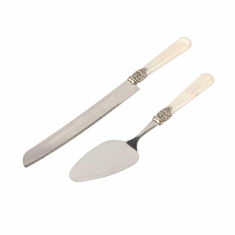 CATHYLIN Wedding Cake Knife & Server Set, Italian Style, 2 pcs, Yellow