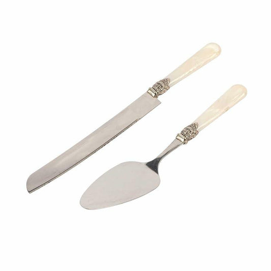 CATHYLIN Wedding Cake Knife & Server Set, Italian Style, 2 pcs, Yellow