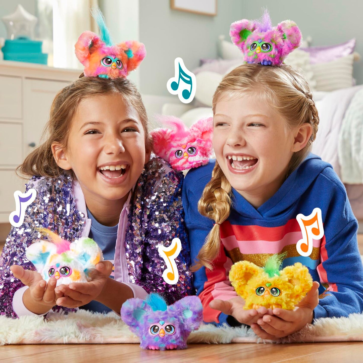 Furby Furblets Ree-Mix Mini Friend 45+ Sounds Music Coral Electronic Plush