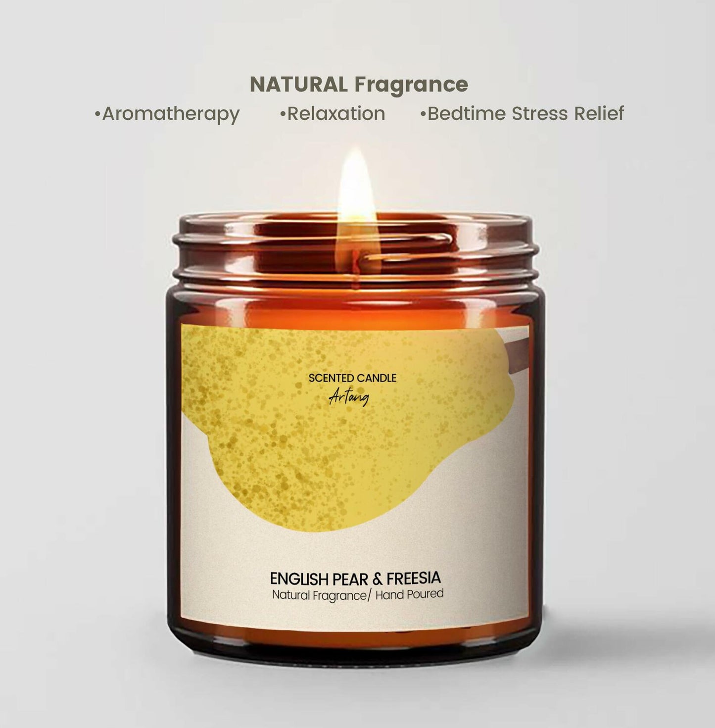 Generic English Pear & Freesia Scented Soy Candle Black Jar Chroma