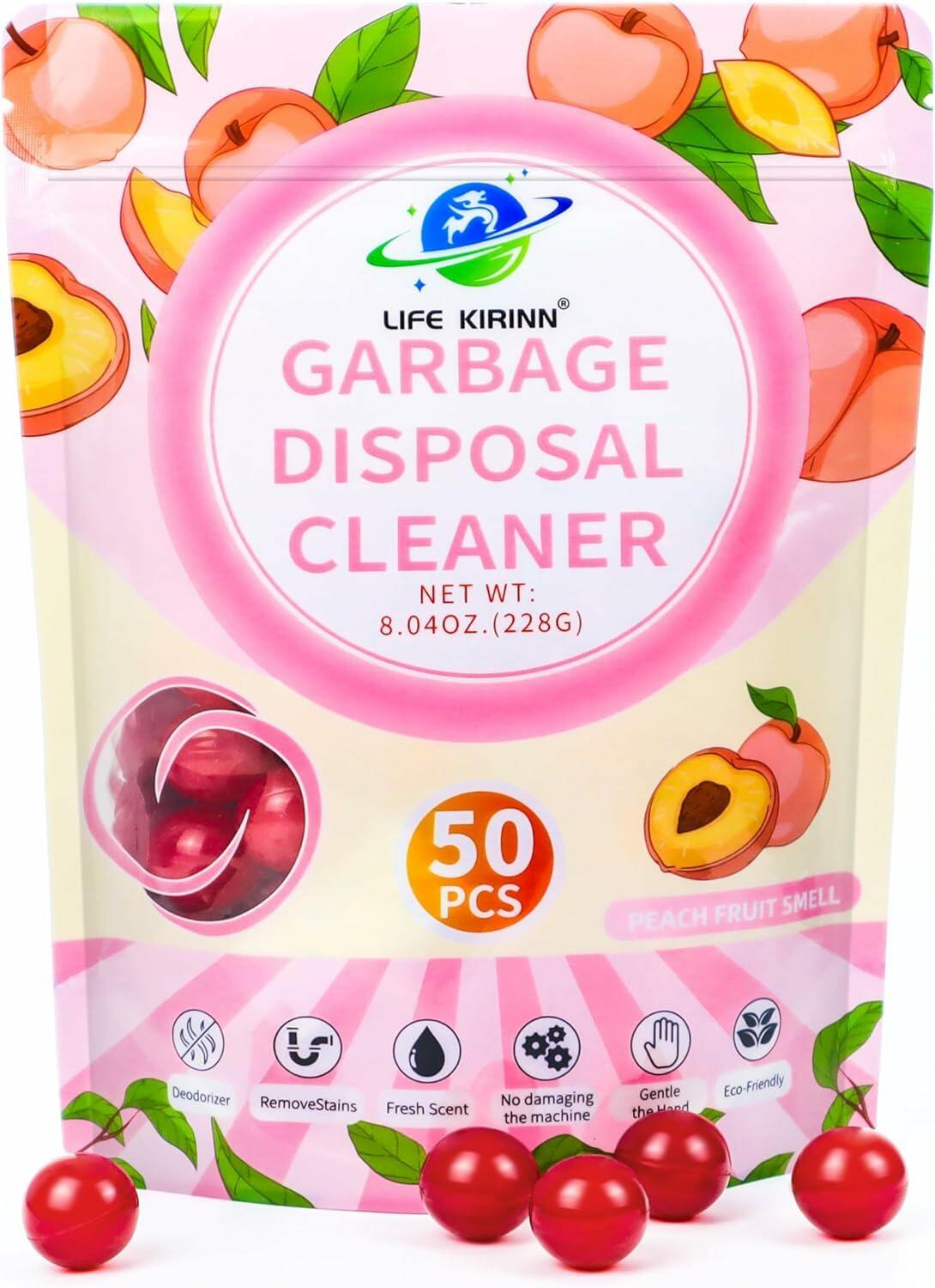 LIFE KIRINN Garbage Disposer Freshener Peach Scented 50 Count