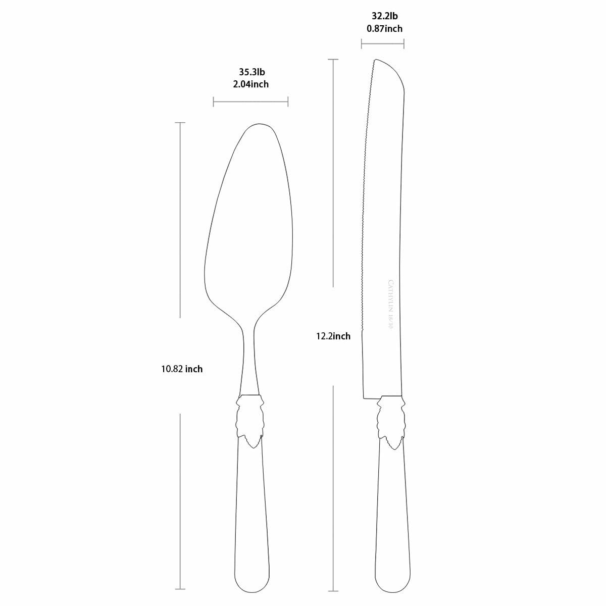 CATHYLIN Wedding Cake Knife & Server Set, Italian Style, 2 pcs, Yellow