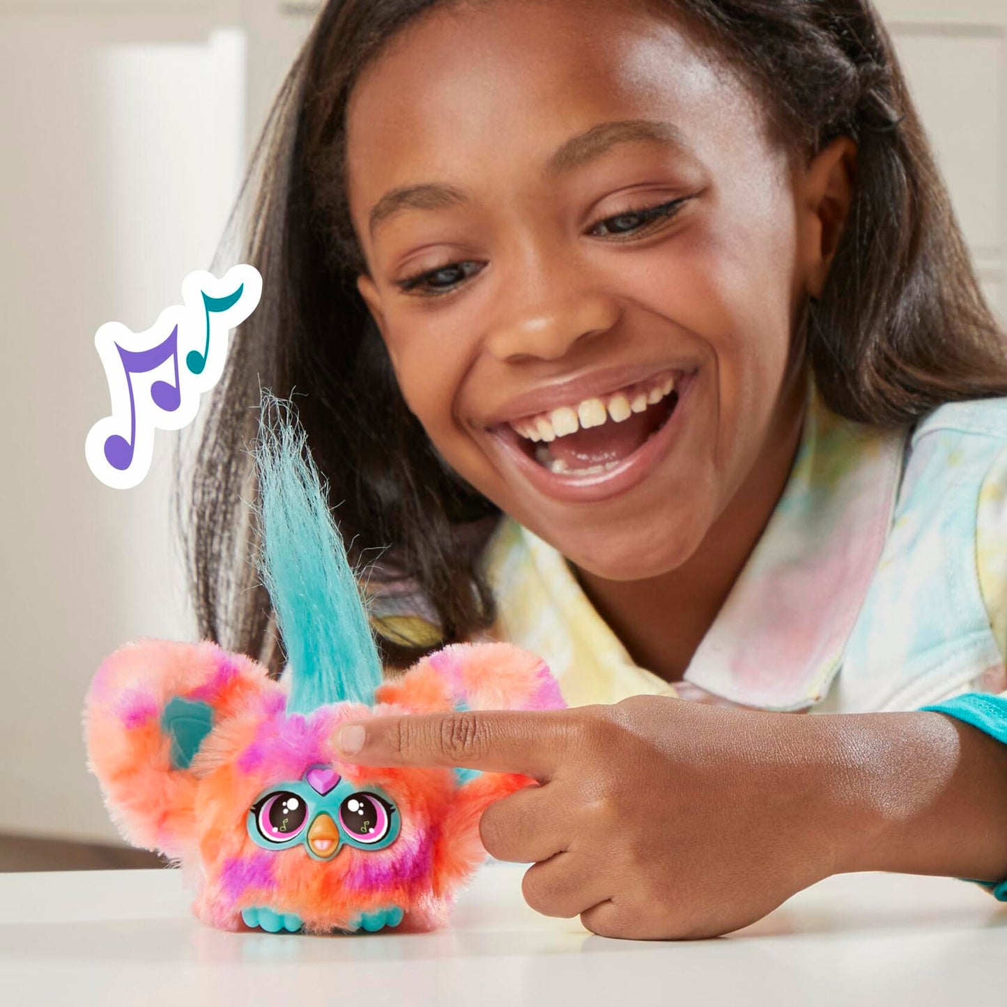 Furby Furblets Ree-Mix Mini Friend 45+ Sounds Music Coral Electronic Plush