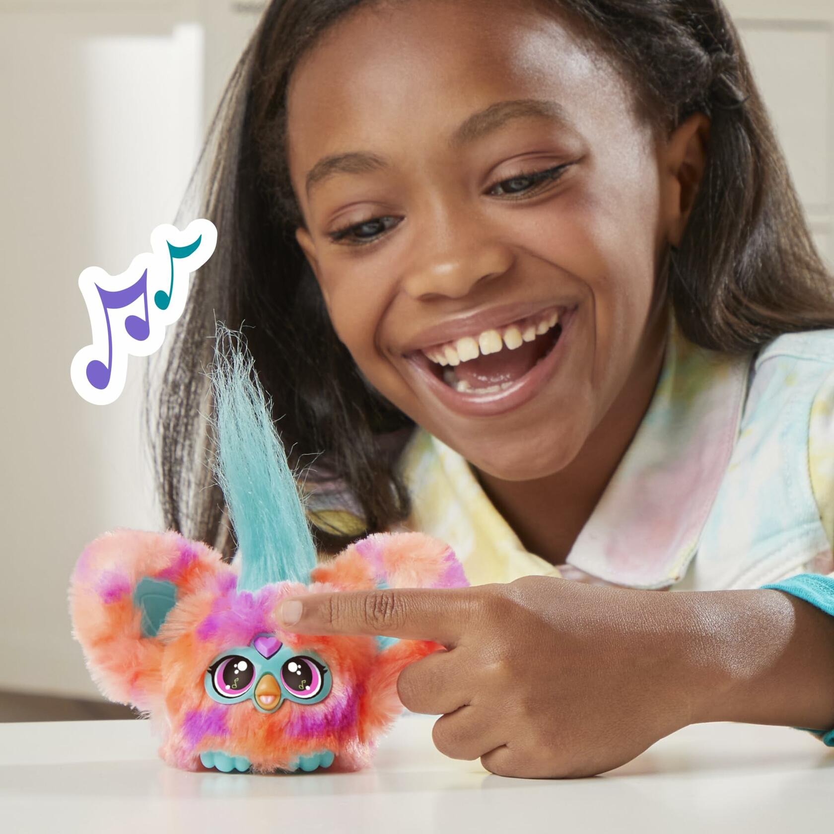 Furby Furblets Ree-Mix Mini Friend 45+ Sounds Music Coral Electronic Plush