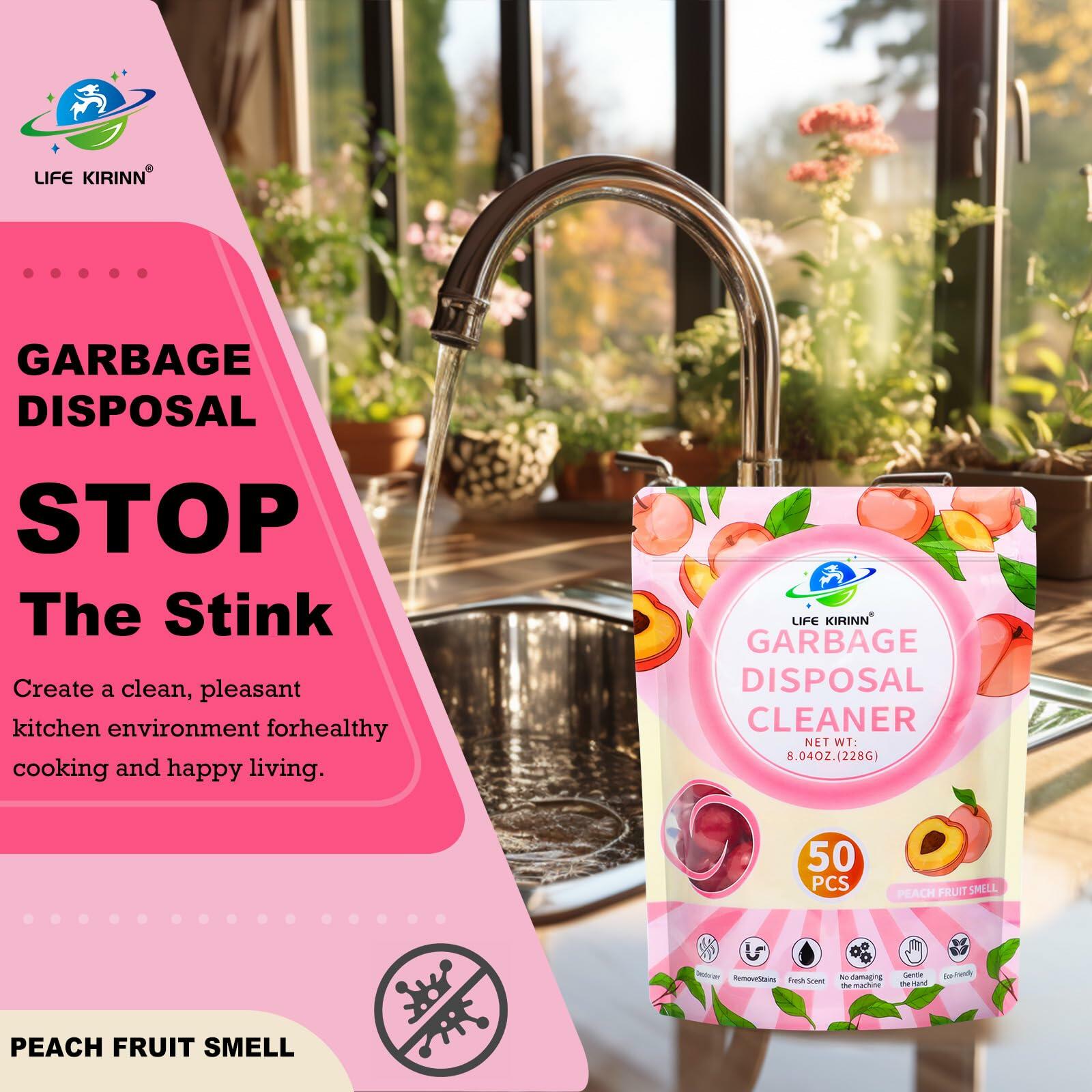 LIFE KIRINN Garbage Disposer Freshener Peach Scented 50 Count