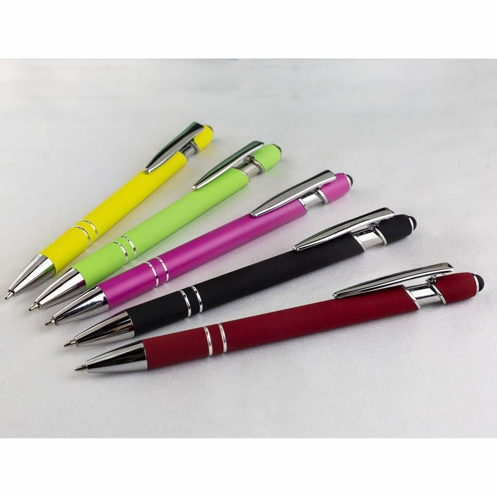 Idcrea 10-Pack Pink Ballpoint Pens Black Ink 2-in-1 Stylus 1.0mm Medium Point