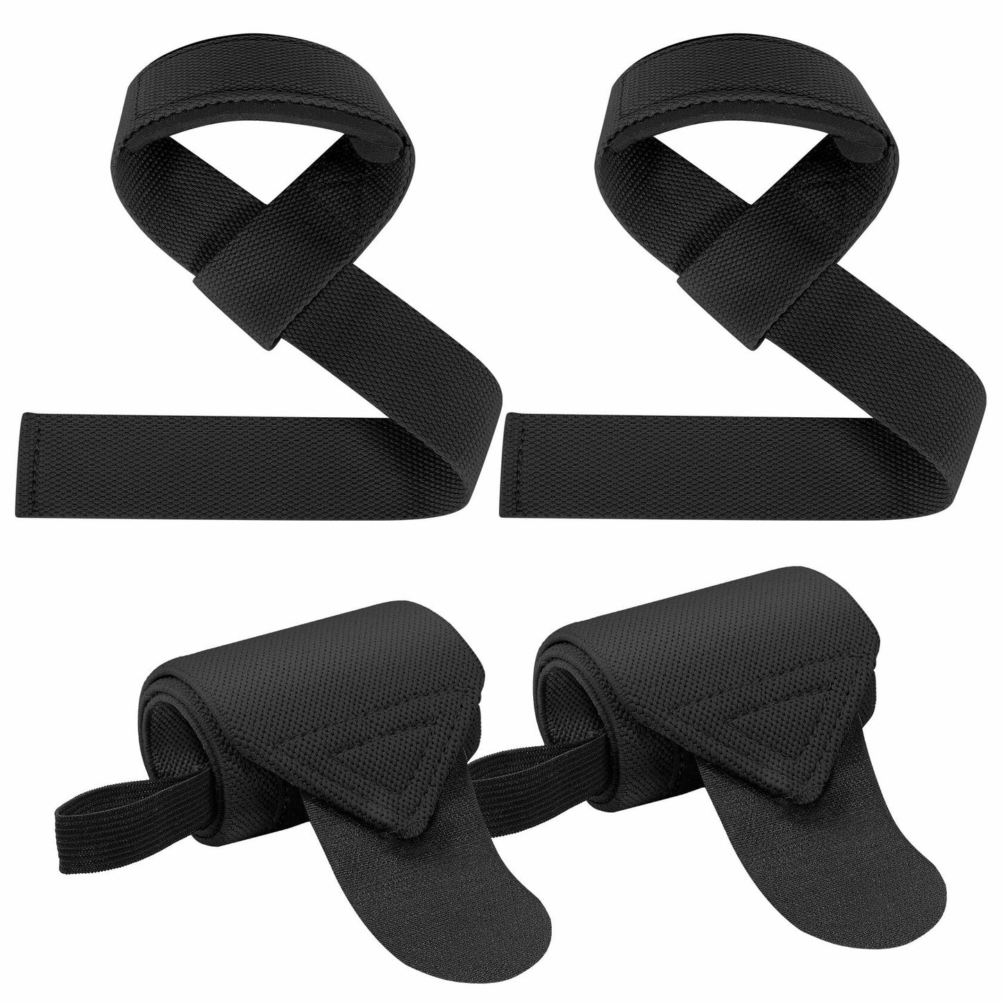 Turakun Lifting Straps Wrist Wraps Heavy Duty Neoprene Cotton Black
