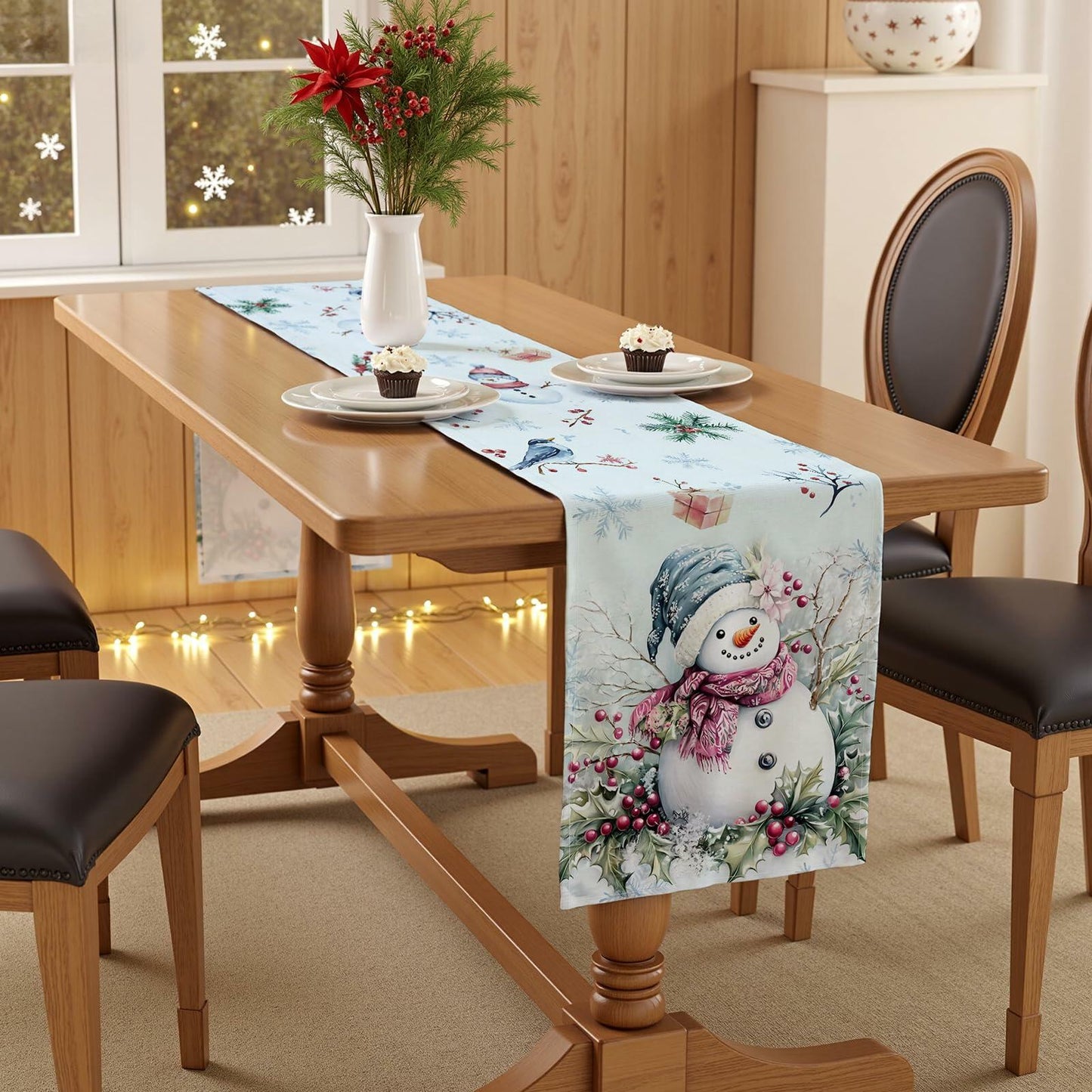 VIV CHERBL Boho Summer Striped Table Runner Black White 36x15 Inch Cotton