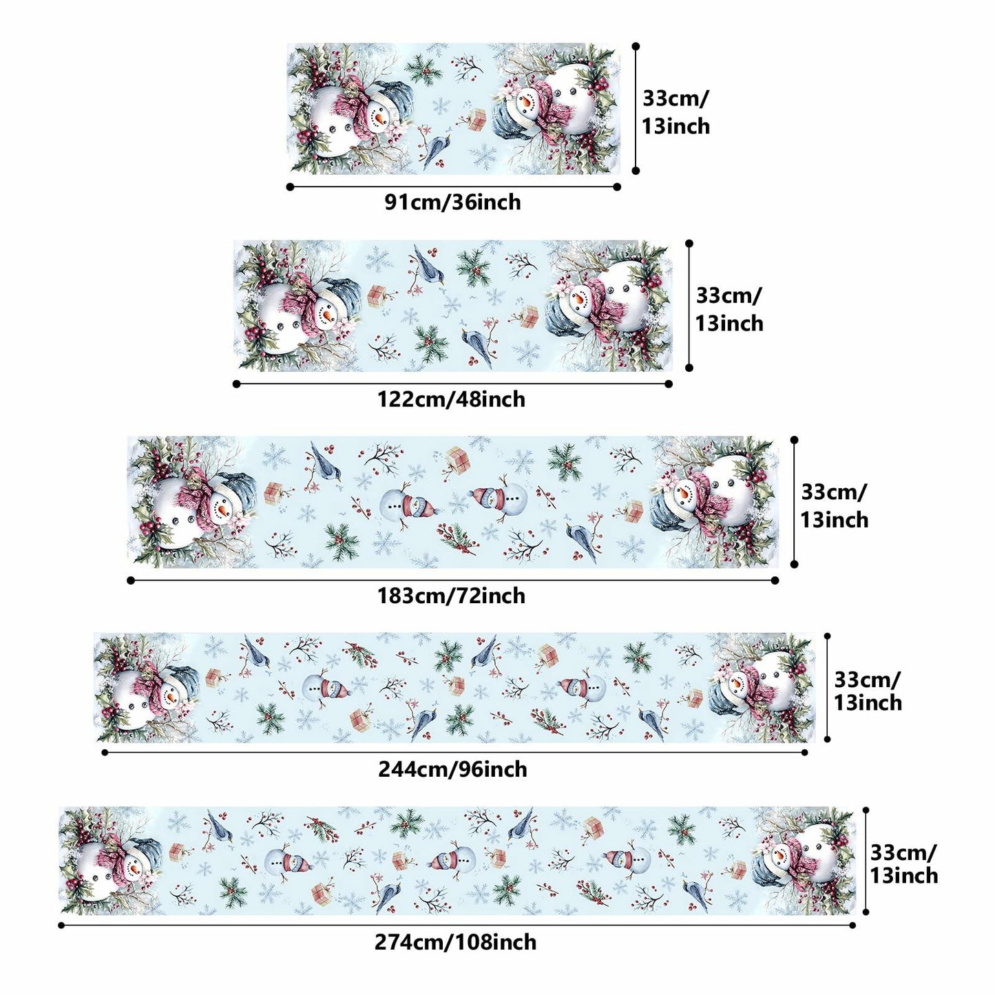 VIV CHERBL Boho Summer Striped Table Runner Black White 36x15 Inch Cotton