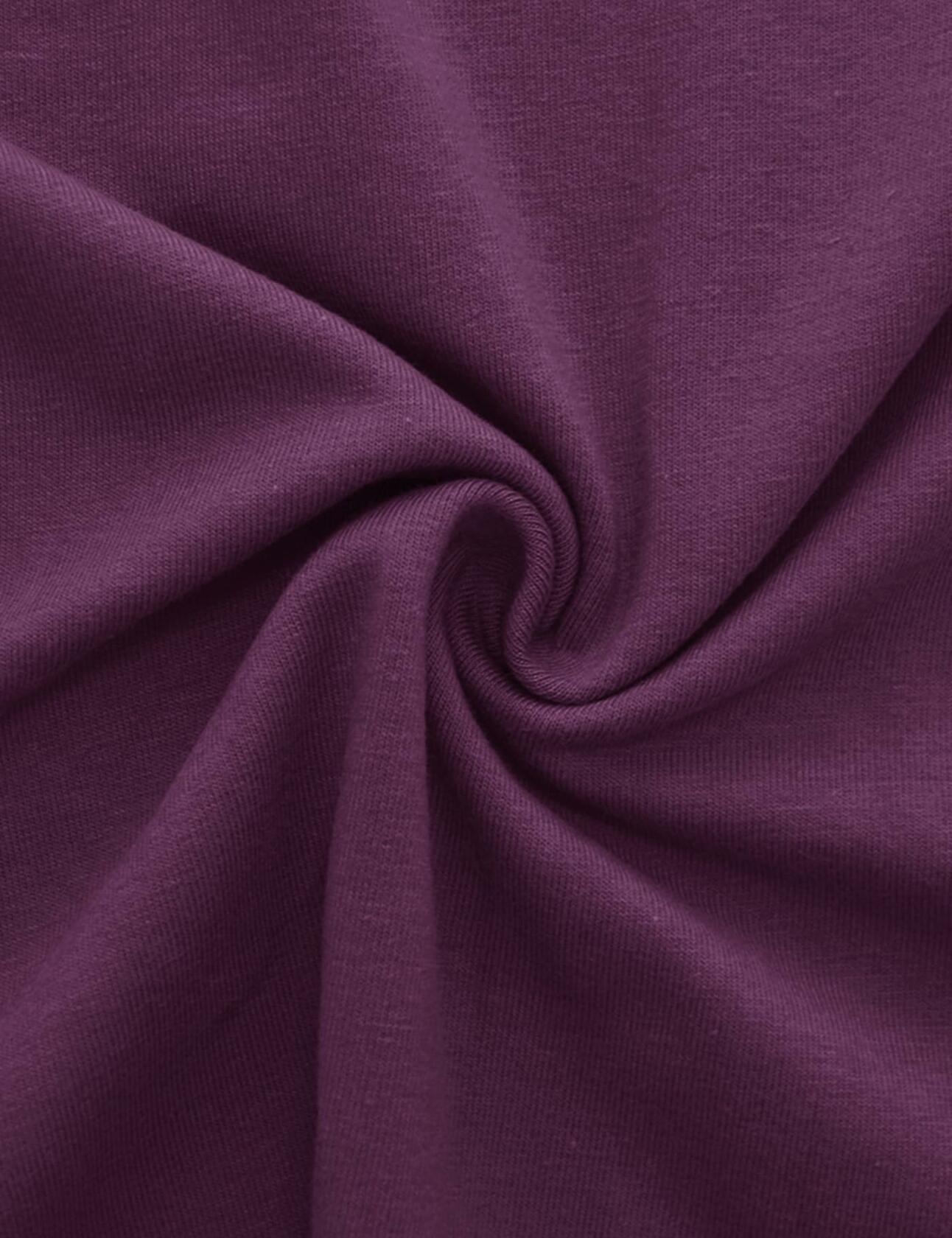 Minthunter Women's Long Sleeve Color Block T Shirt Black-GR-Purple Size L