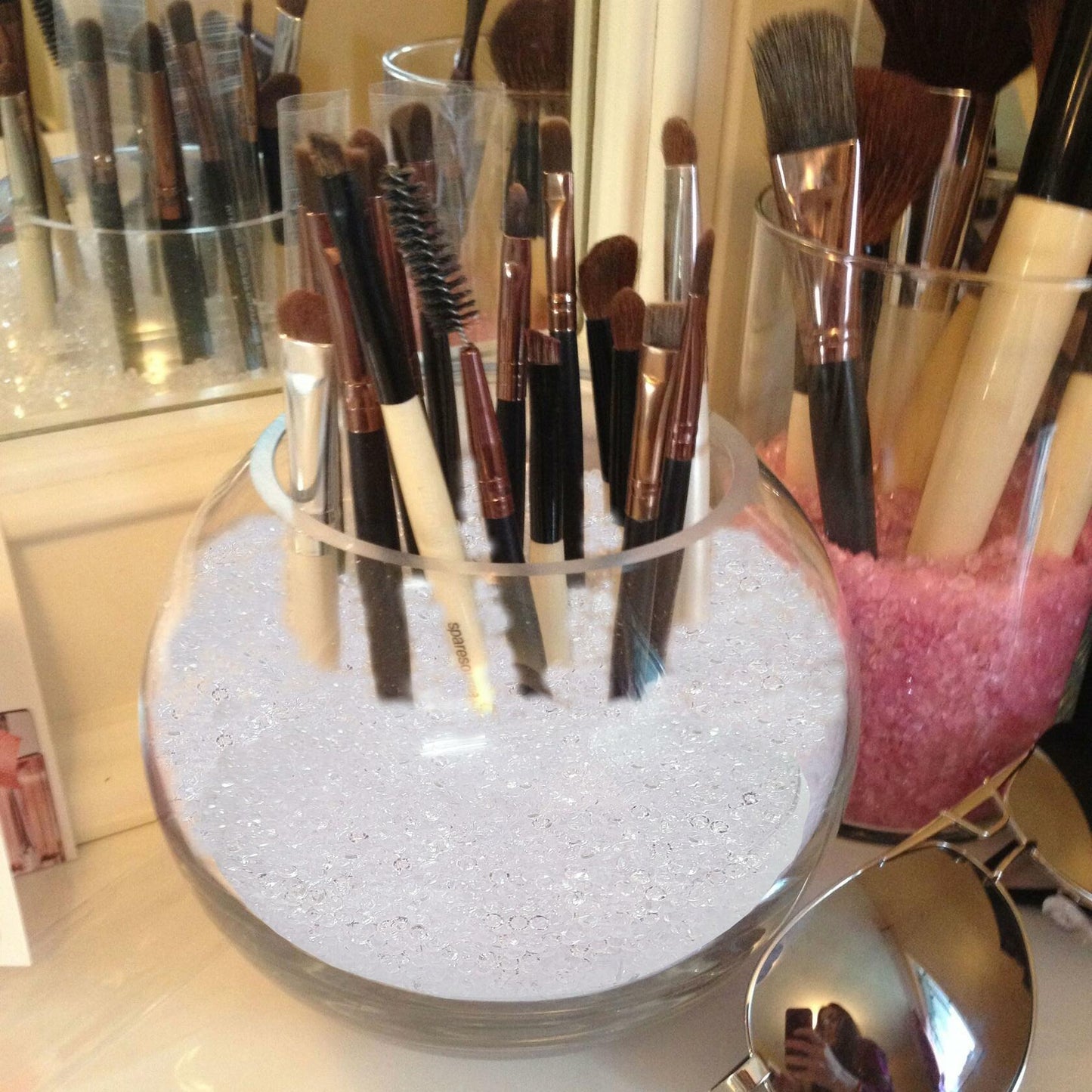 AiFanS White Pearl Beads 4mm No Hole 2 Pints Plastic Crafting Beads