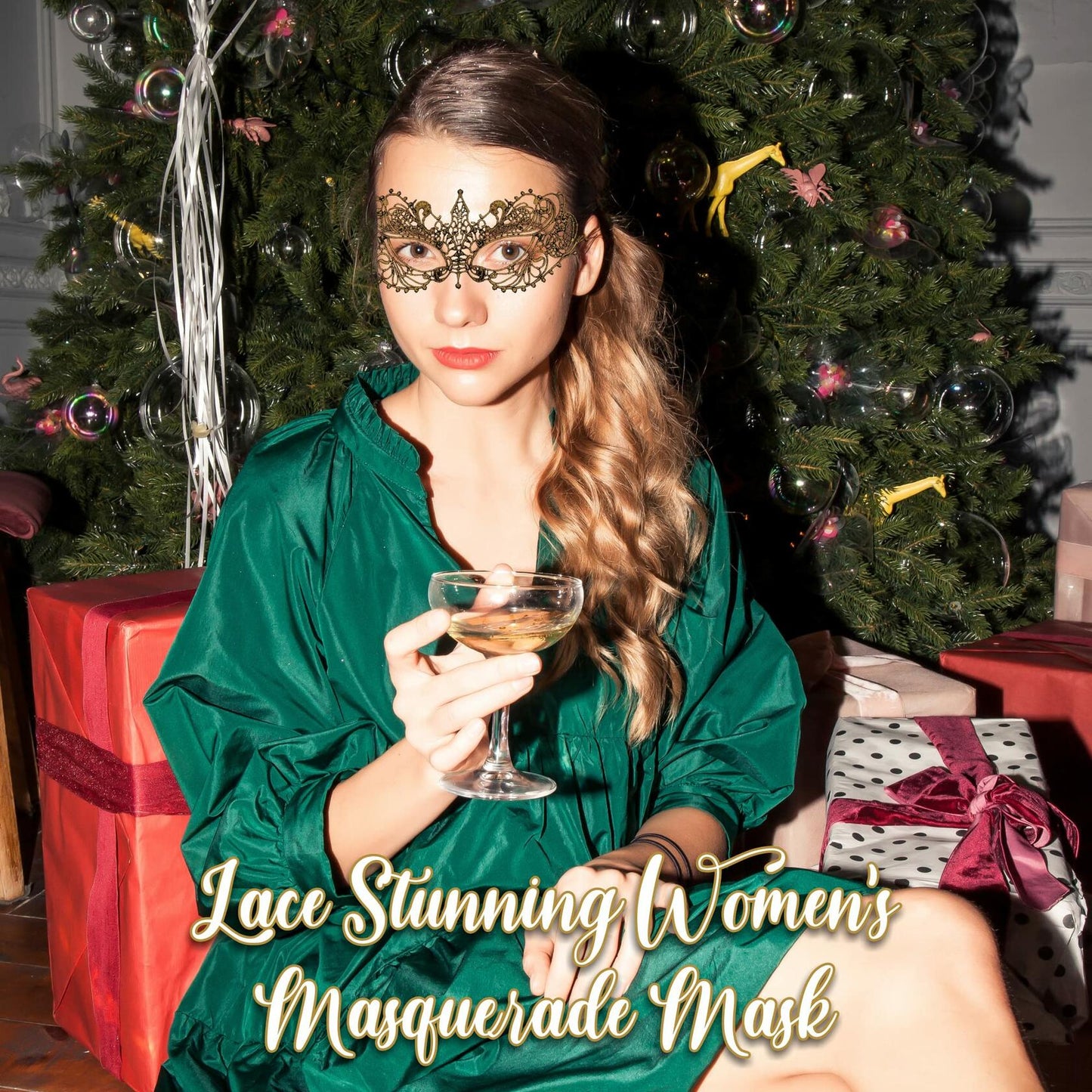 Gold Masquerade Mask For Women - Lace Masquerade Masks for Masquerade Party,