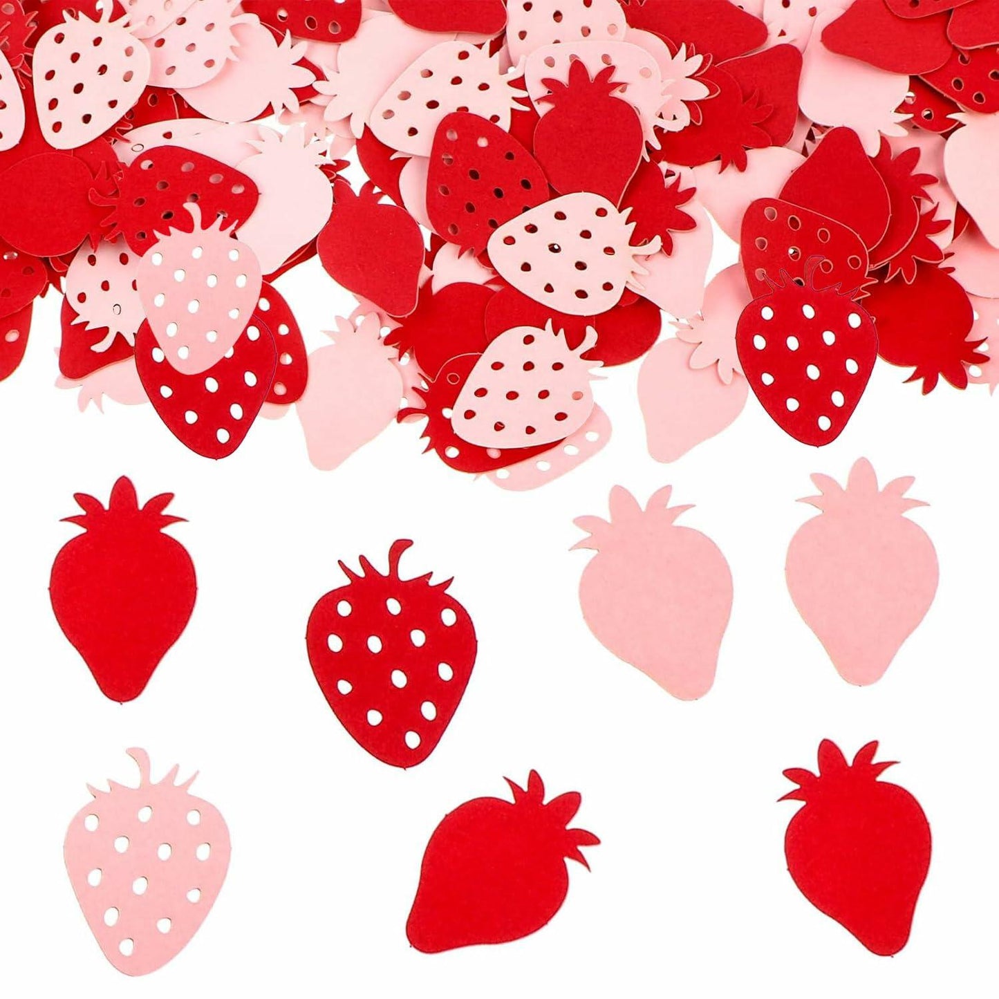 100PCS Strawberry Confetti, Sweet One Birthday Party Decor, Strawberry Dot