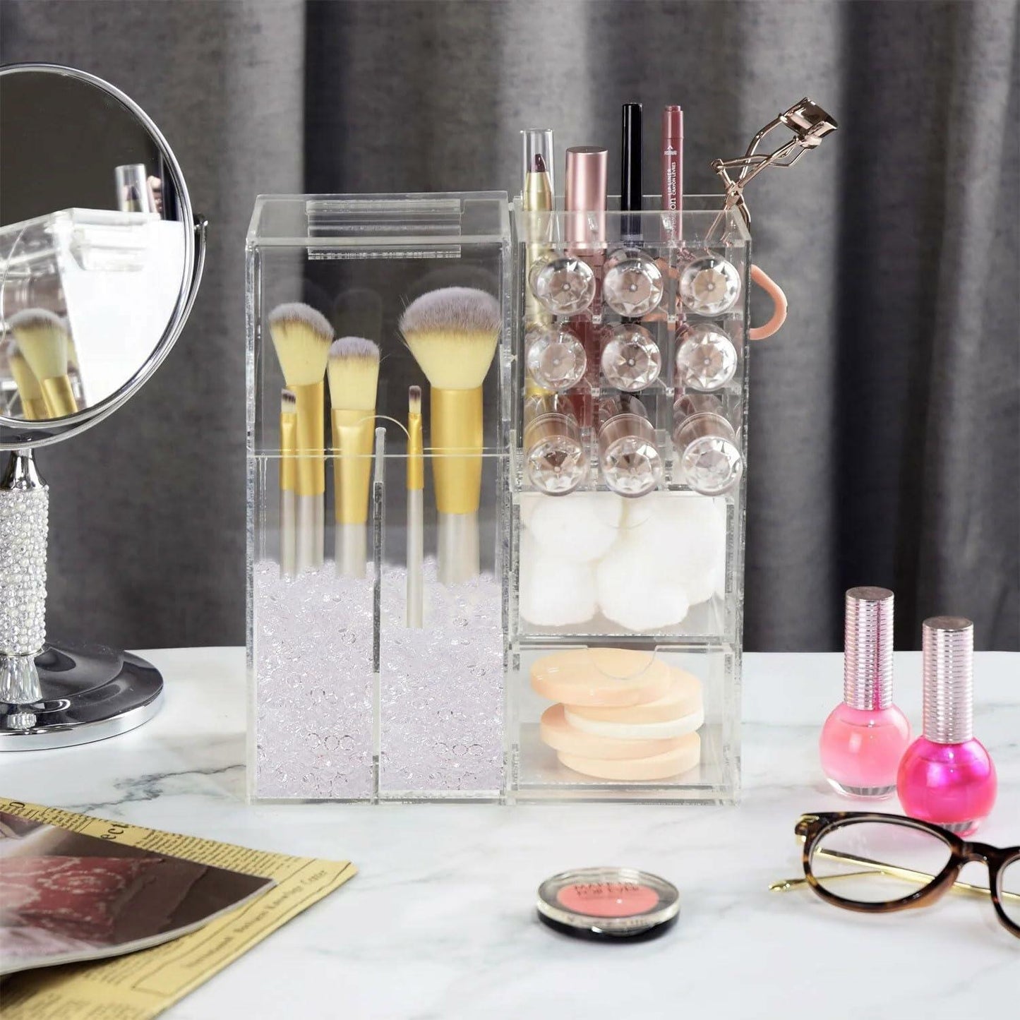 AiFanS White Pearl Beads 4mm No Hole 2 Pints Plastic Crafting Beads