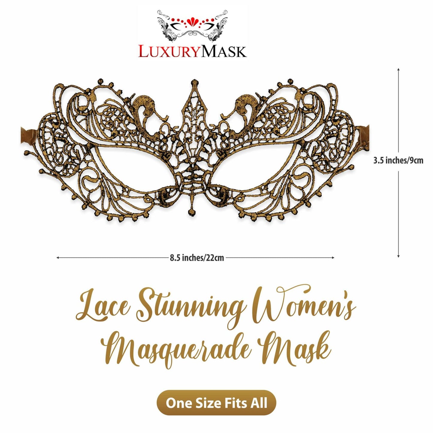 Gold Masquerade Mask For Women - Lace Masquerade Masks for Masquerade Party,