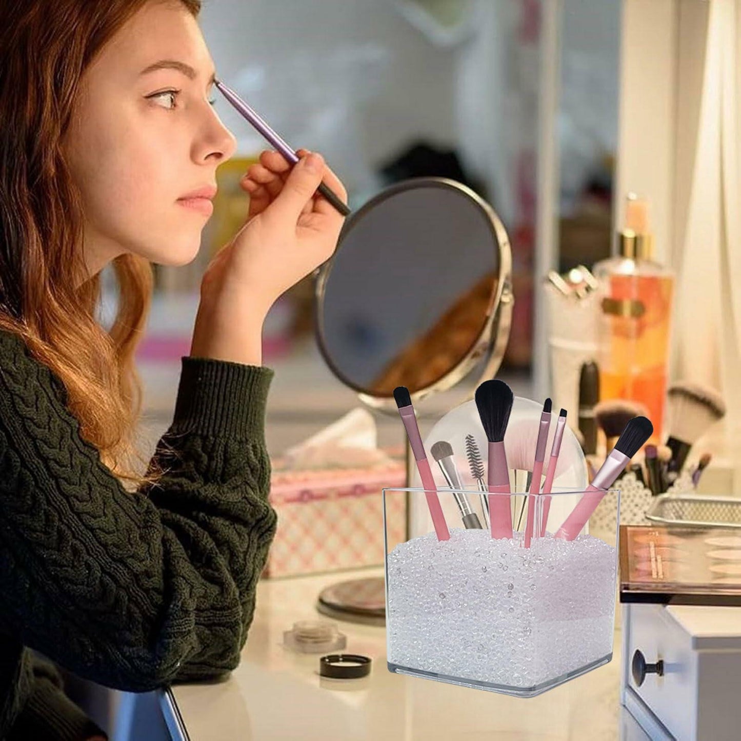 AiFanS White Pearl Beads 4mm No Hole 2 Pints Plastic Crafting Beads