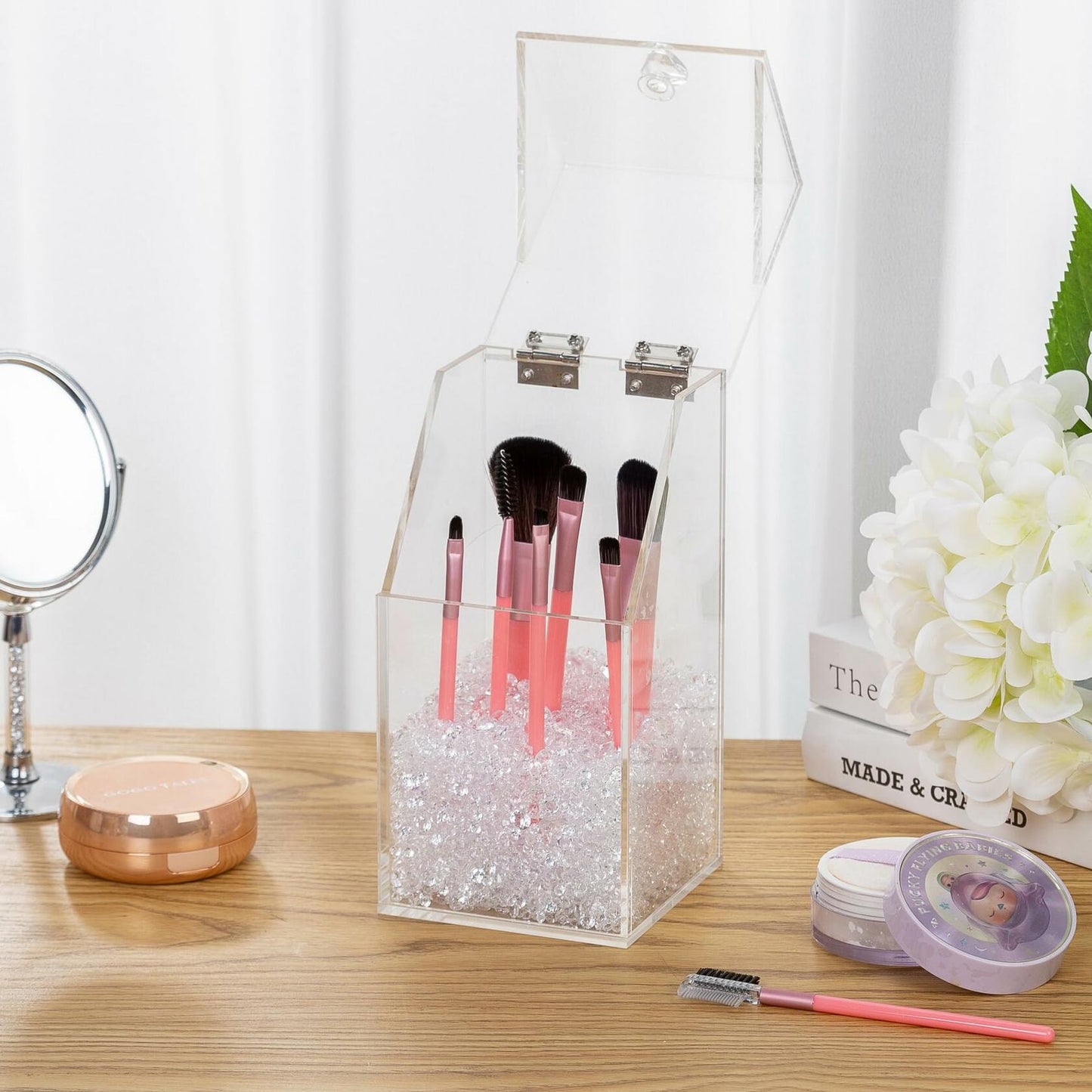 AiFanS White Pearl Beads 4mm No Hole 2 Pints Plastic Crafting Beads