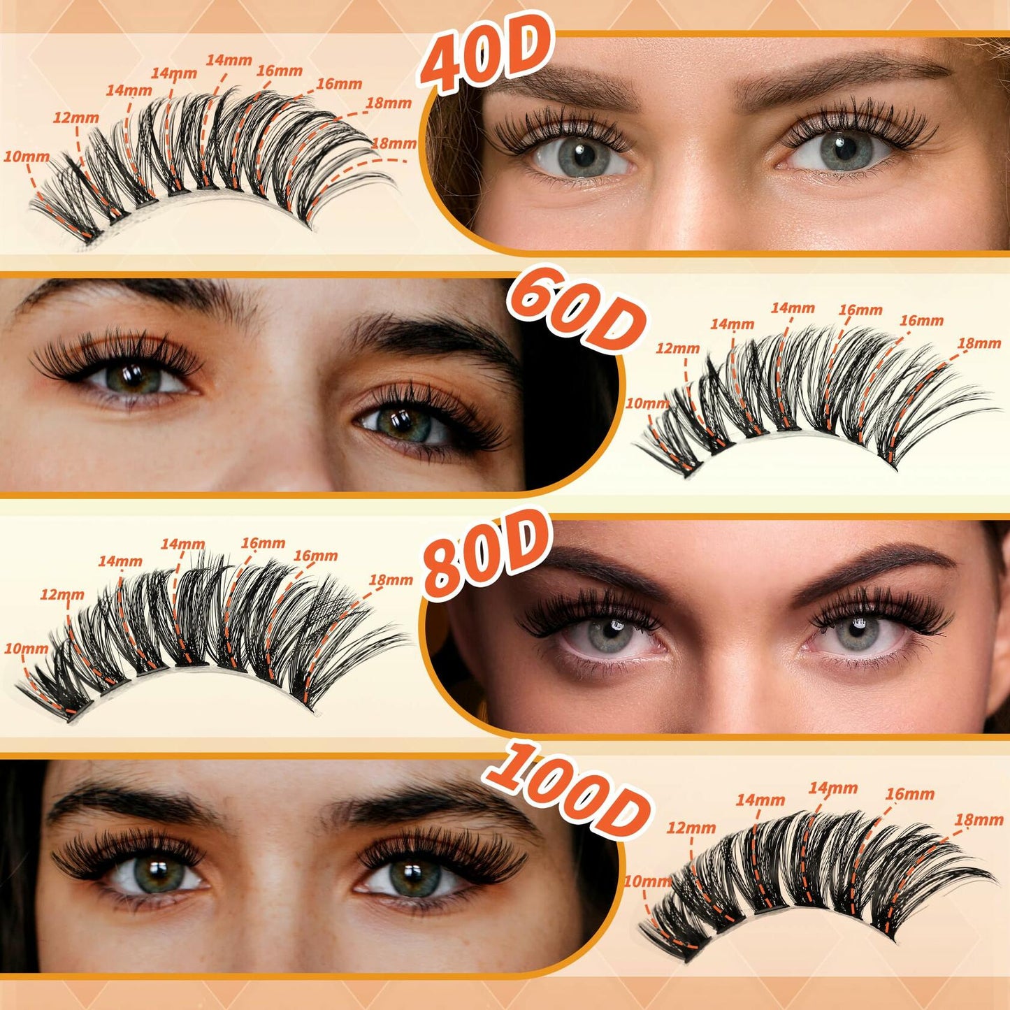 Starryzoom Lash Clusters Kit 525Pcs D-Curl 10-18MM Natural Full Volume