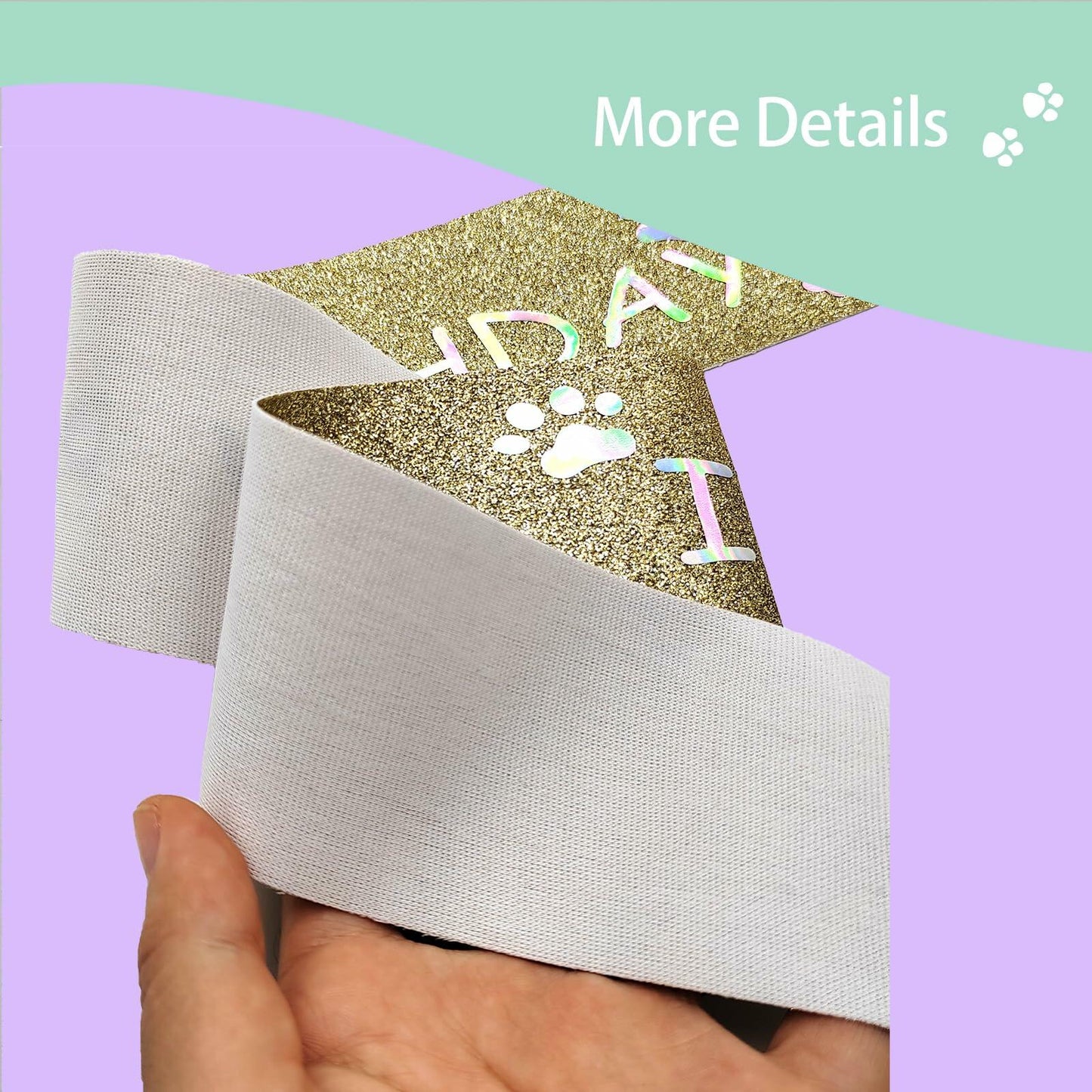 Generic Gold Dog Birthday Sash Sparkling Pet Bandana Celebration