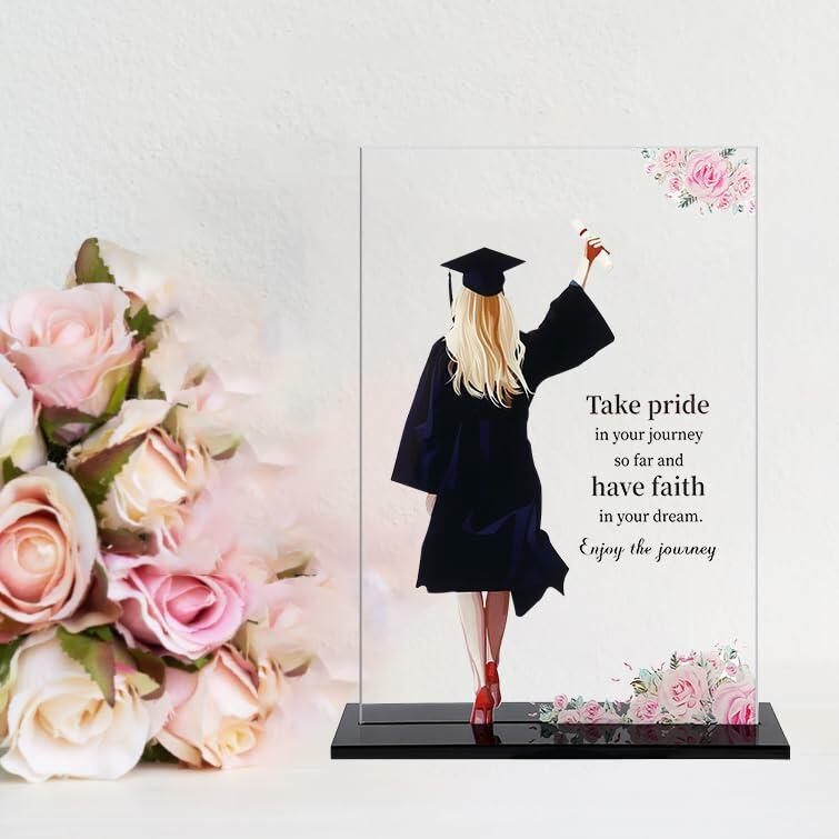 Kiwayo Acrylic Inspirational Graduation Keepsake Gift for Her Black