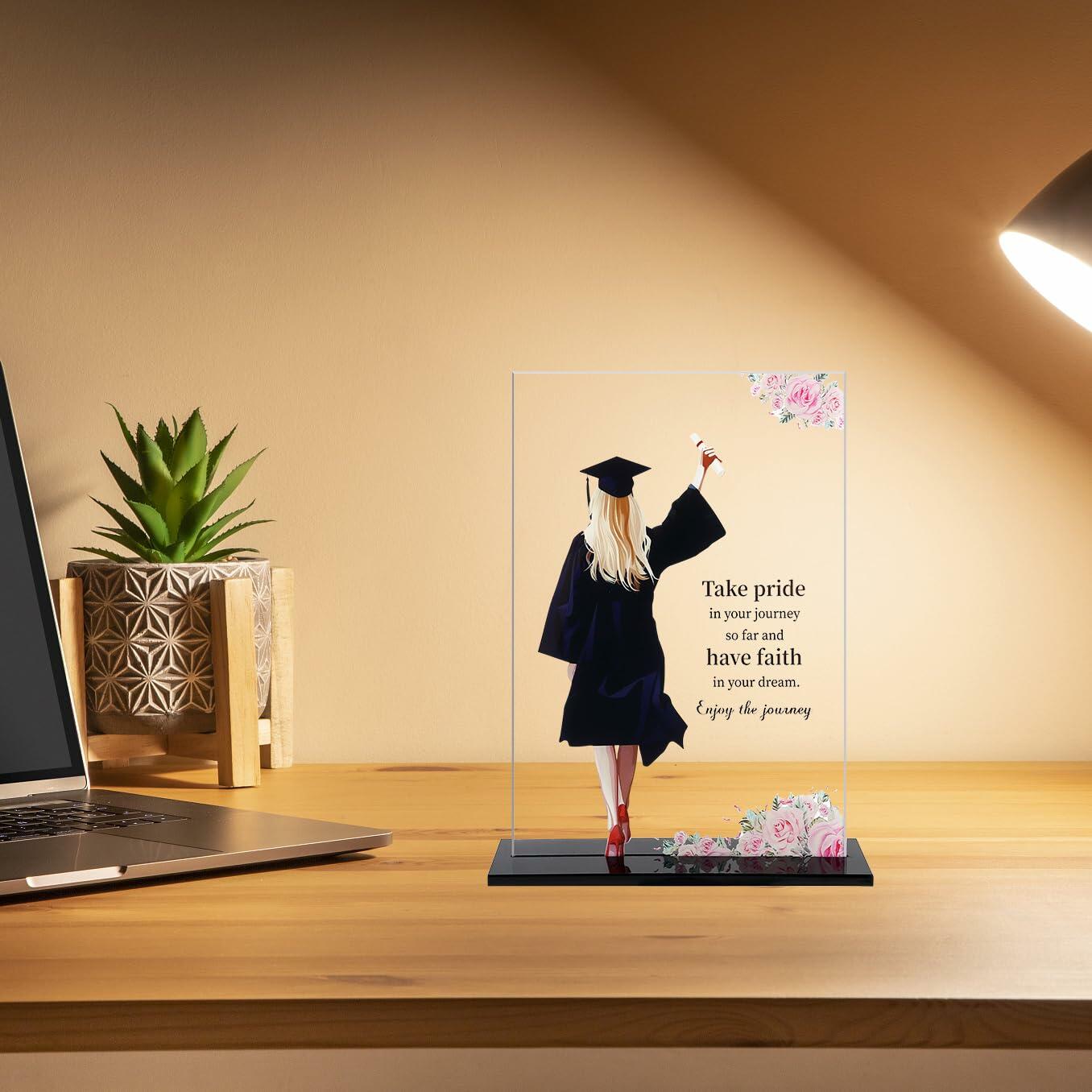 Kiwayo Acrylic Inspirational Graduation Keepsake Gift for Her Black