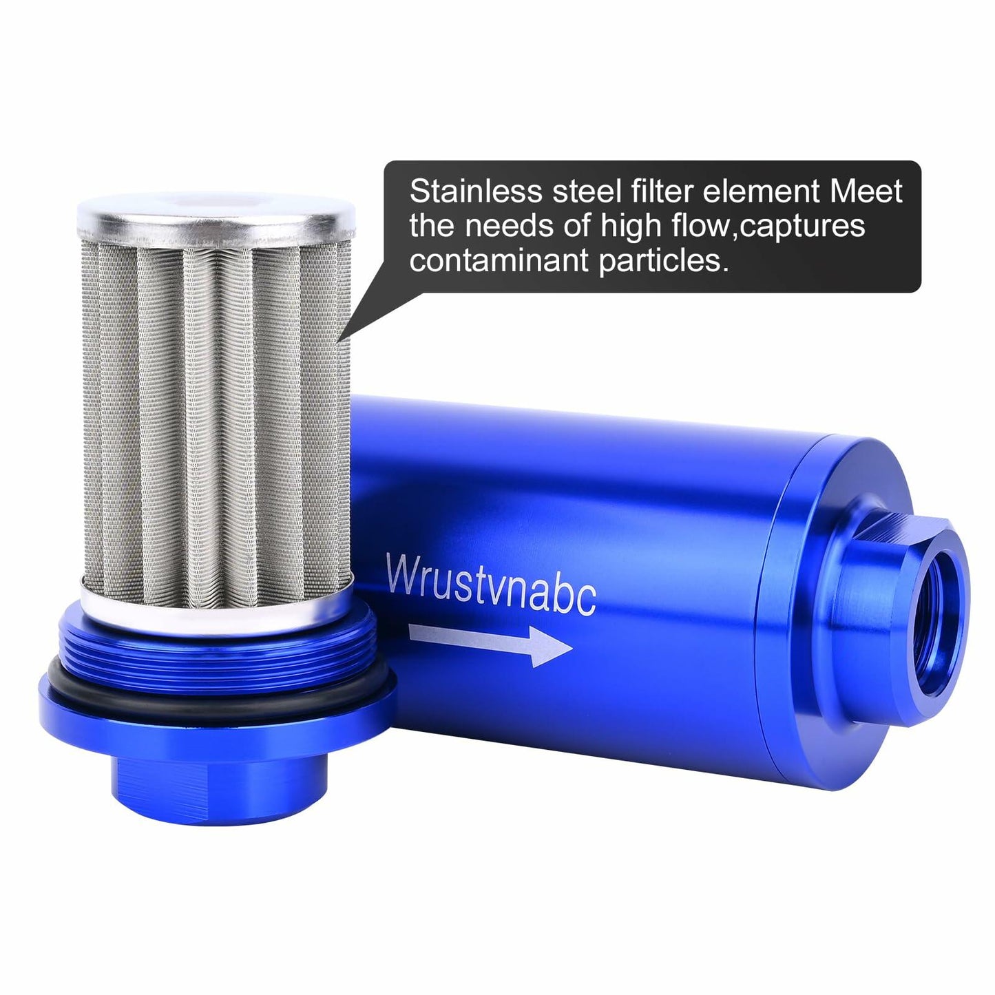 Wrustvnabc 6AN 8AN 10AN Inline Fuel Filter 10 Micron Red 58MM Aluminum