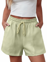 luvamia Women's Loose High Waist Lint Green Shorts Size Small