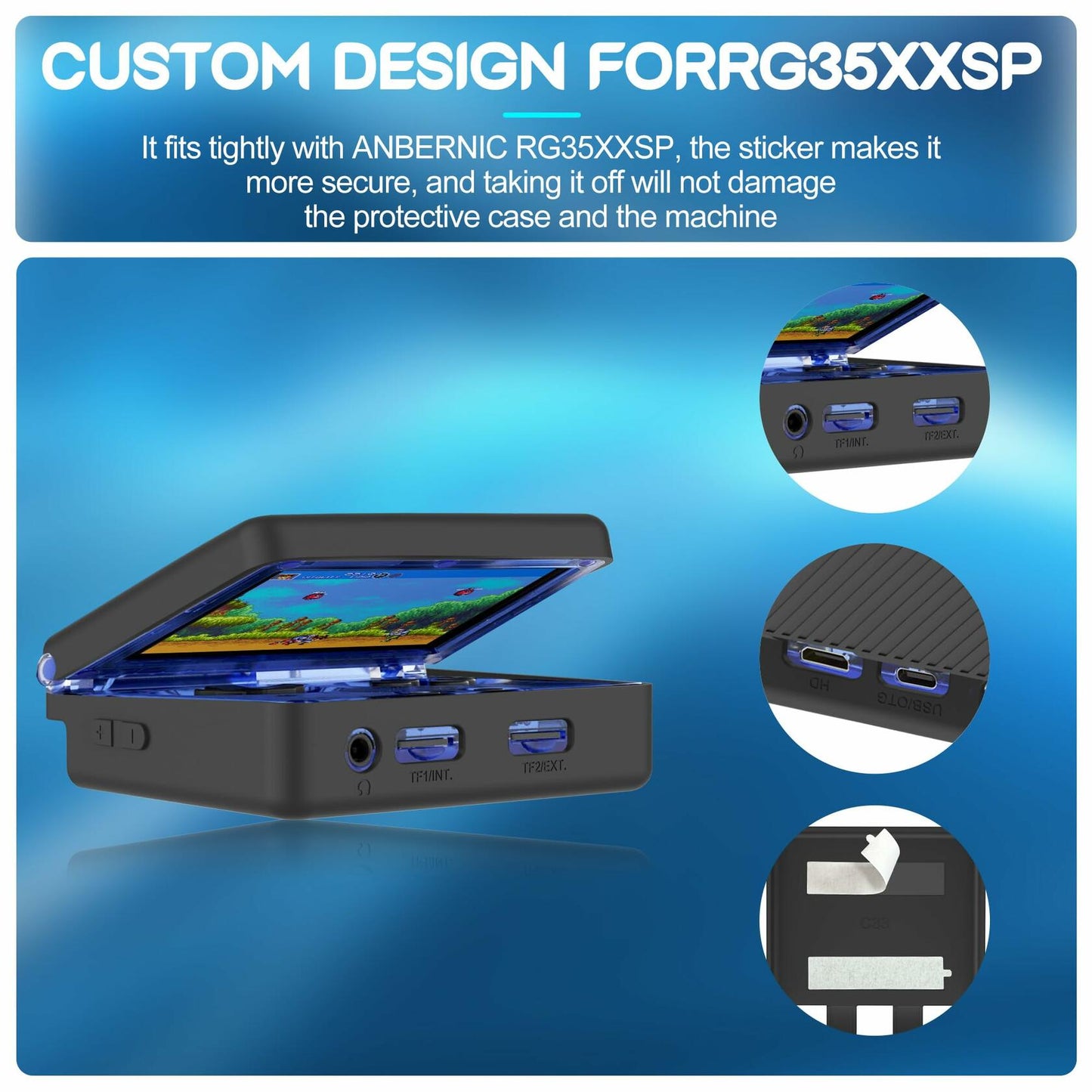 RG35XXSP Silicone Case Shockproof Anti-Scratch Protective Cover Compatible White