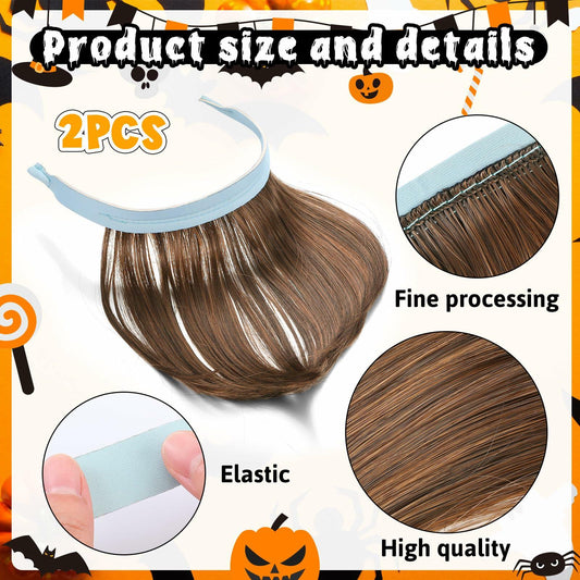 Suncalla 2 Pcs Mullet Wig Eyewear Retainer Light Brown Funny Party Cosplay