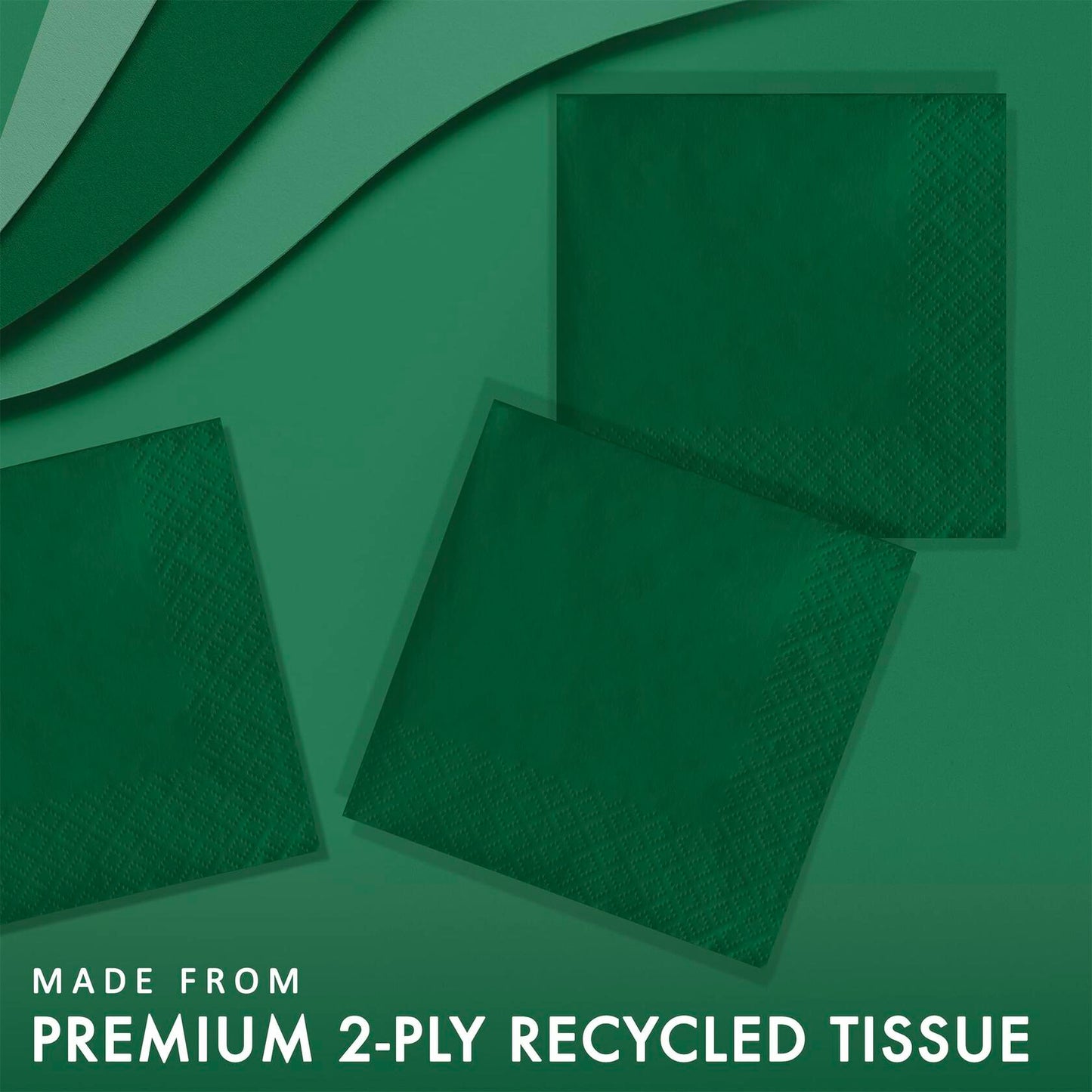 Creative Converting Touch of Color 2-Ply Paper Beverage Napkins Hunter Green 50