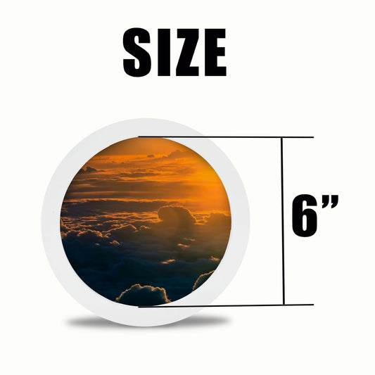 irbaniland Round Photo Frame White 6 Inch Wall Table Mount Elegant Wood