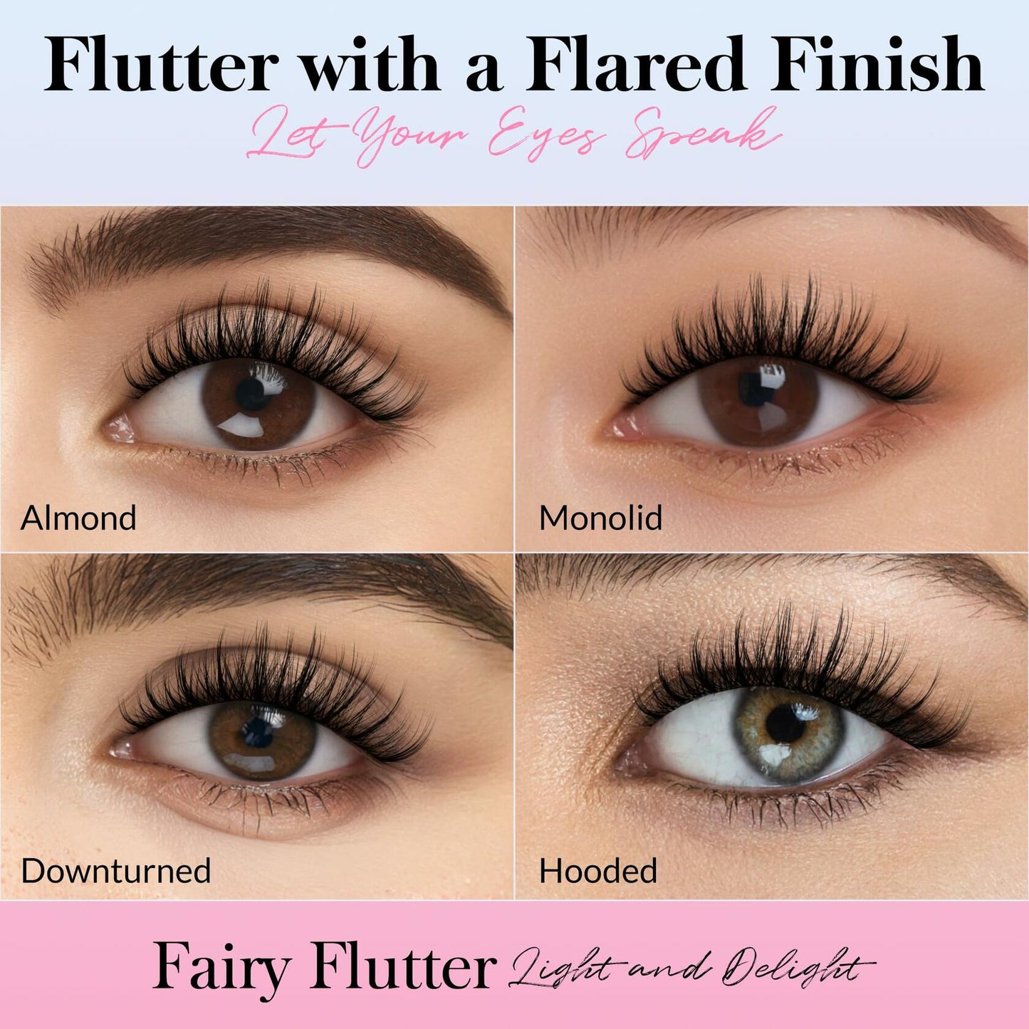 Bepholan False Eyelashes 7 Pairs Natural Wispy Reusable Clear Band W06