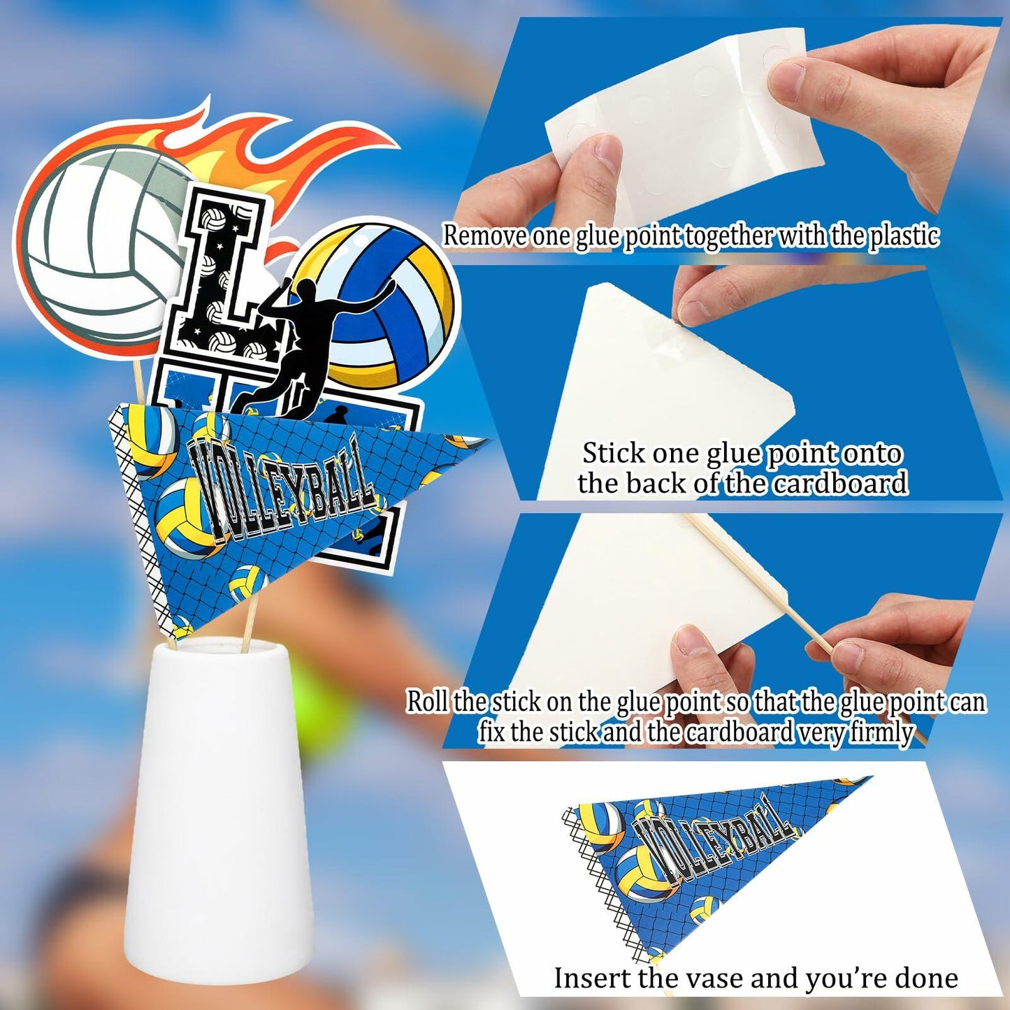 Weekgrat Volleyball Party Decorations Table Centerpiece 4x6 Photo Holders 30 PC