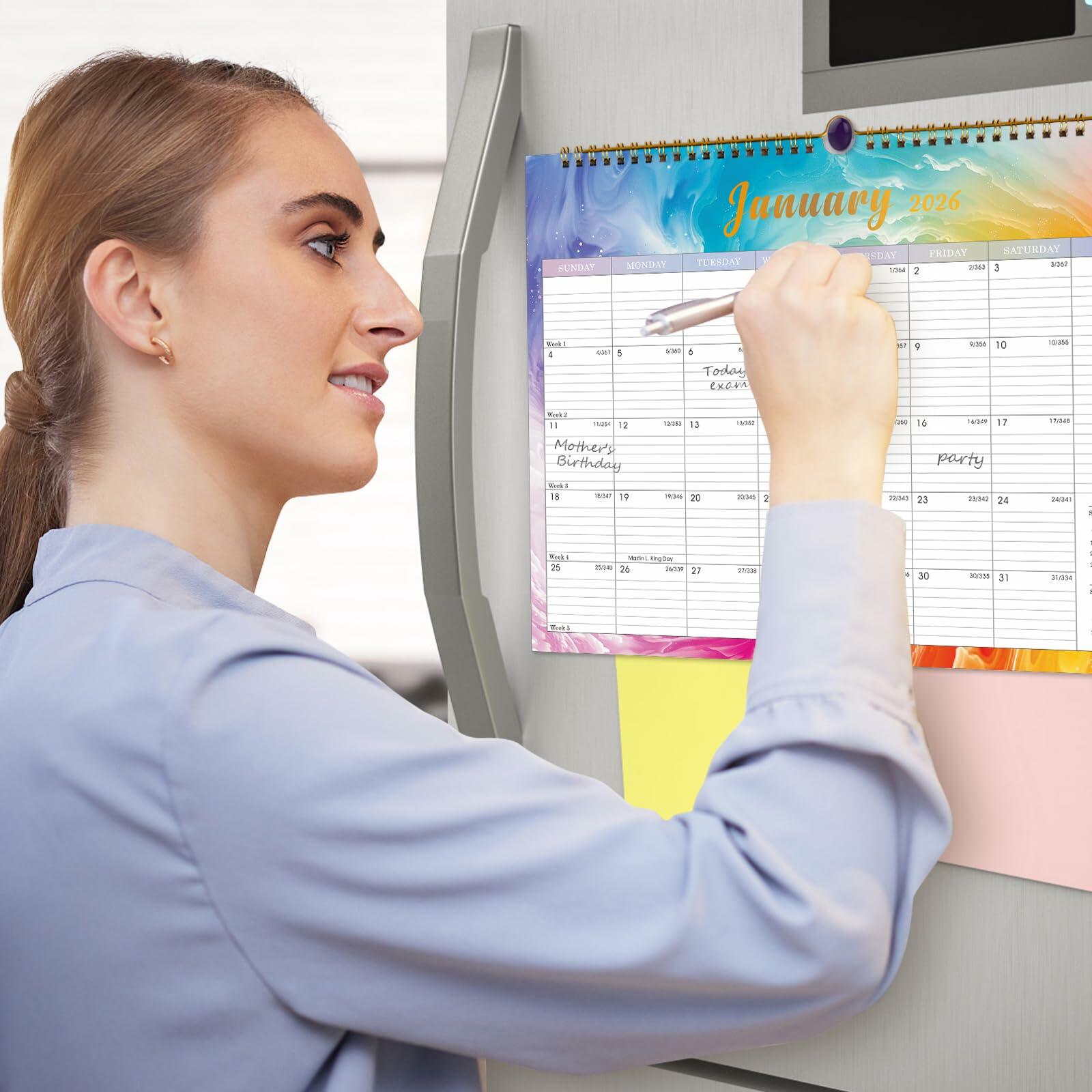 Lbylyhxc 2026 Wall Calendar 18 Months Jul 2025-Dec 2026 14.8x11.5 Rainbow