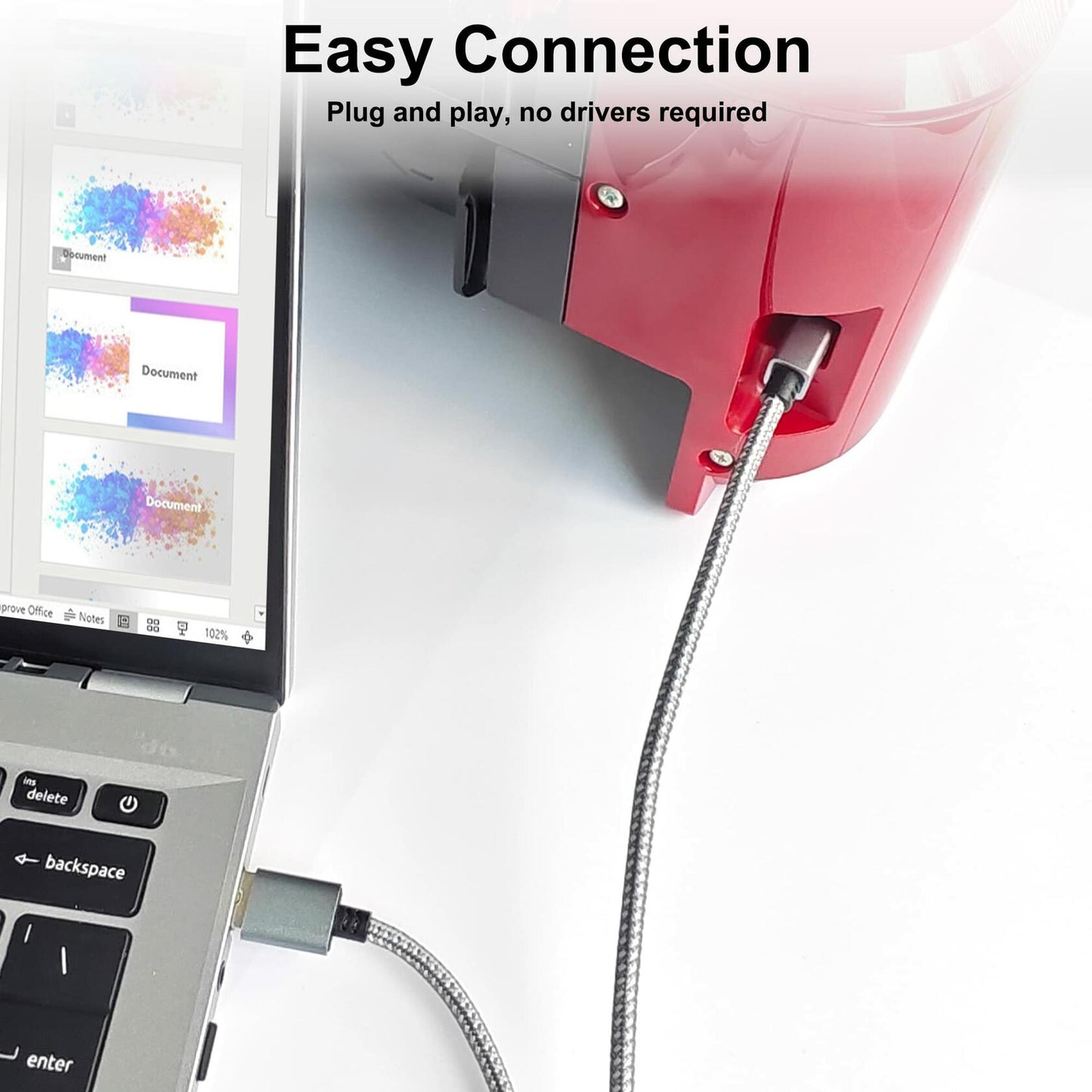 Delca 6ft Nylon Braided USB 2.0 Printer Cable Type A to B Gray