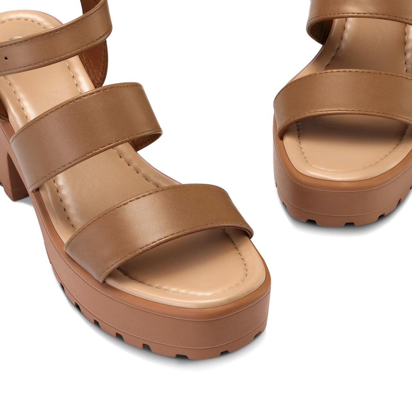 OPEN BOX MySoft Women’s Platform Sandals, Ankle Strap, 3" Block Heel, Open Toe