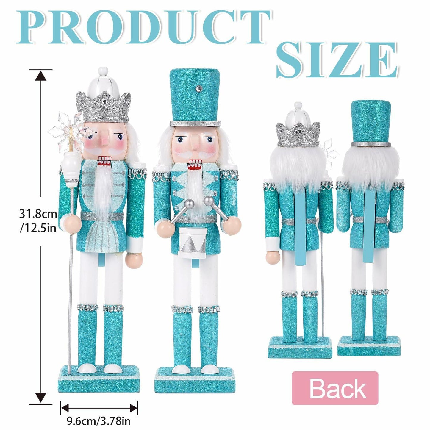 VorFor 4.7" Christmas Nutcracker Ornaments – Wooden Soldier Decor Set