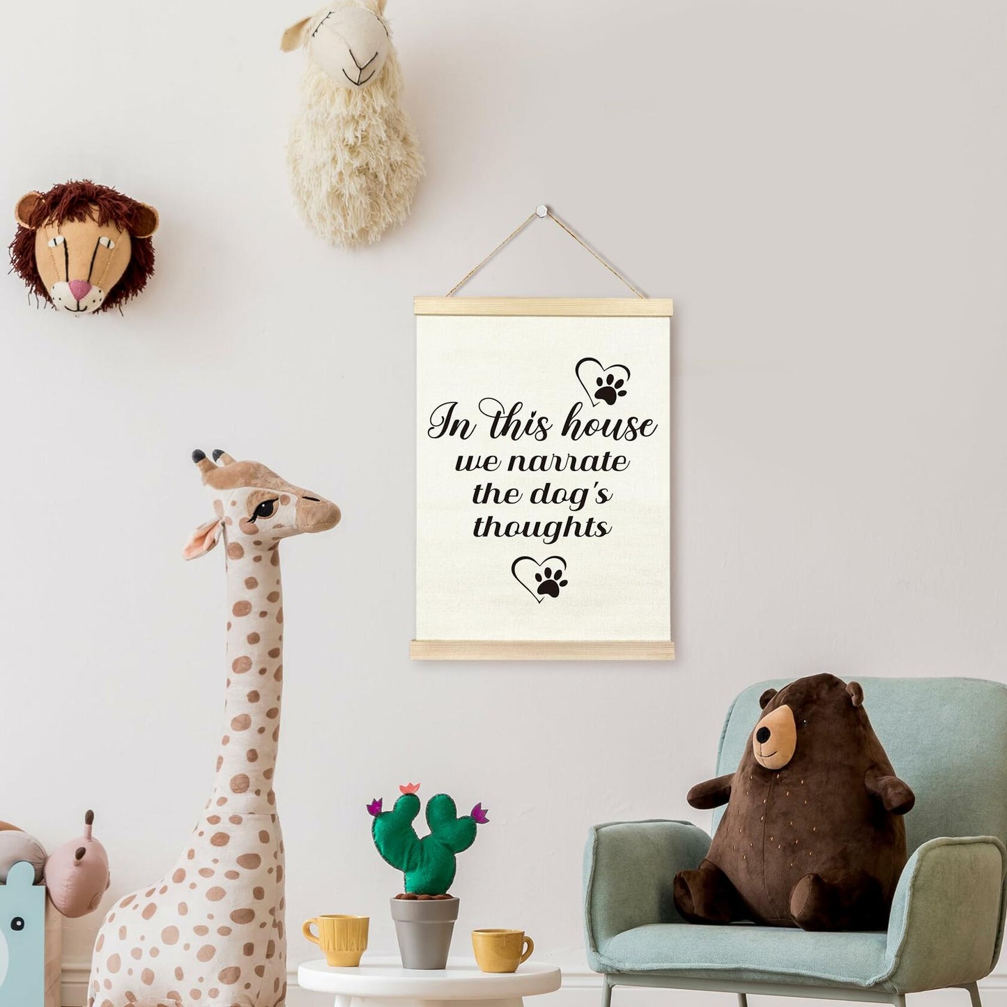 TAEDIN Dog Wall Art – “In This House We Narrate the Dog’s Thoughts” 12x16