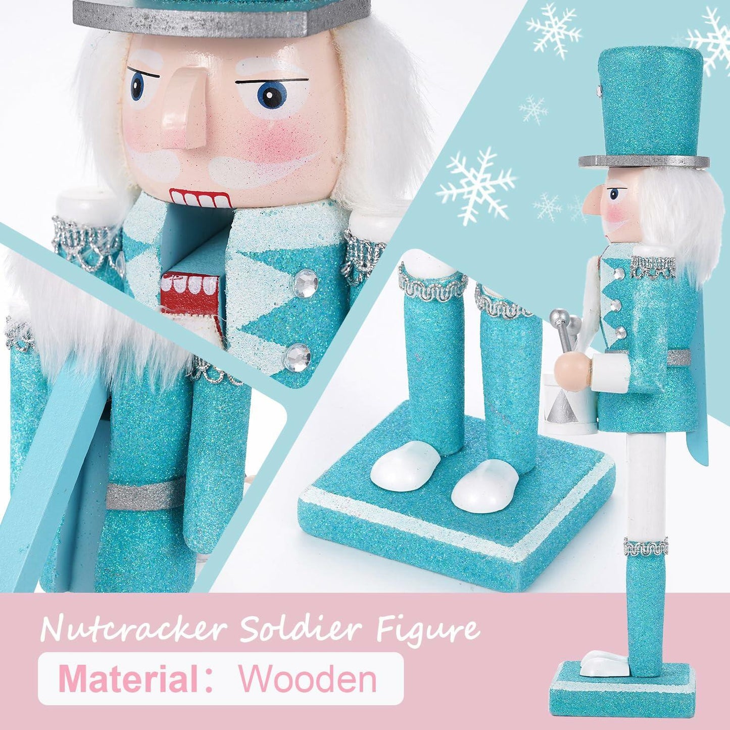 VorFor 4.7" Christmas Nutcracker Ornaments – Wooden Soldier Decor Set