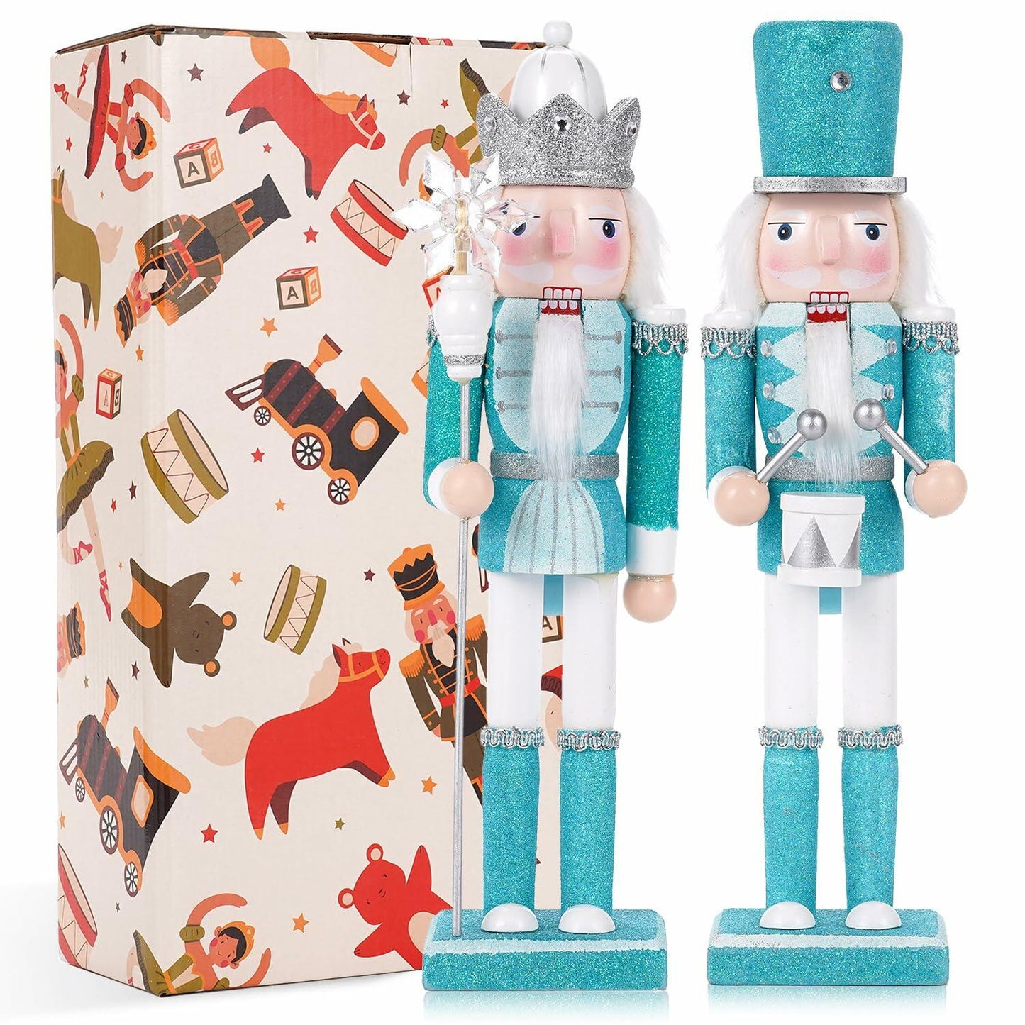 VorFor 4.7" Christmas Nutcracker Ornaments – Wooden Soldier Decor Set
